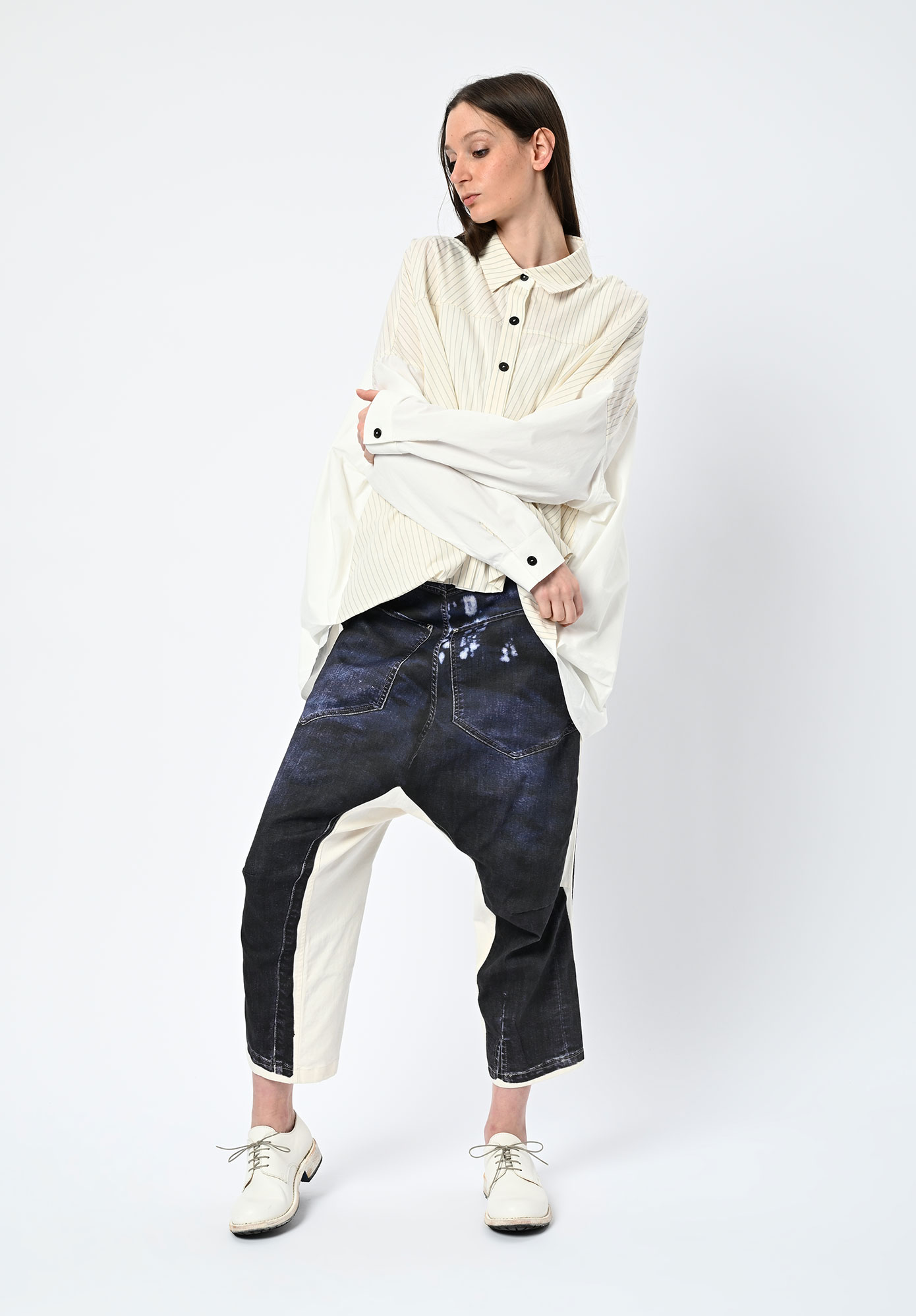 MOYURU - TRAPEZE DRIFT HEM SHIRT - NATURAL | NATURAL