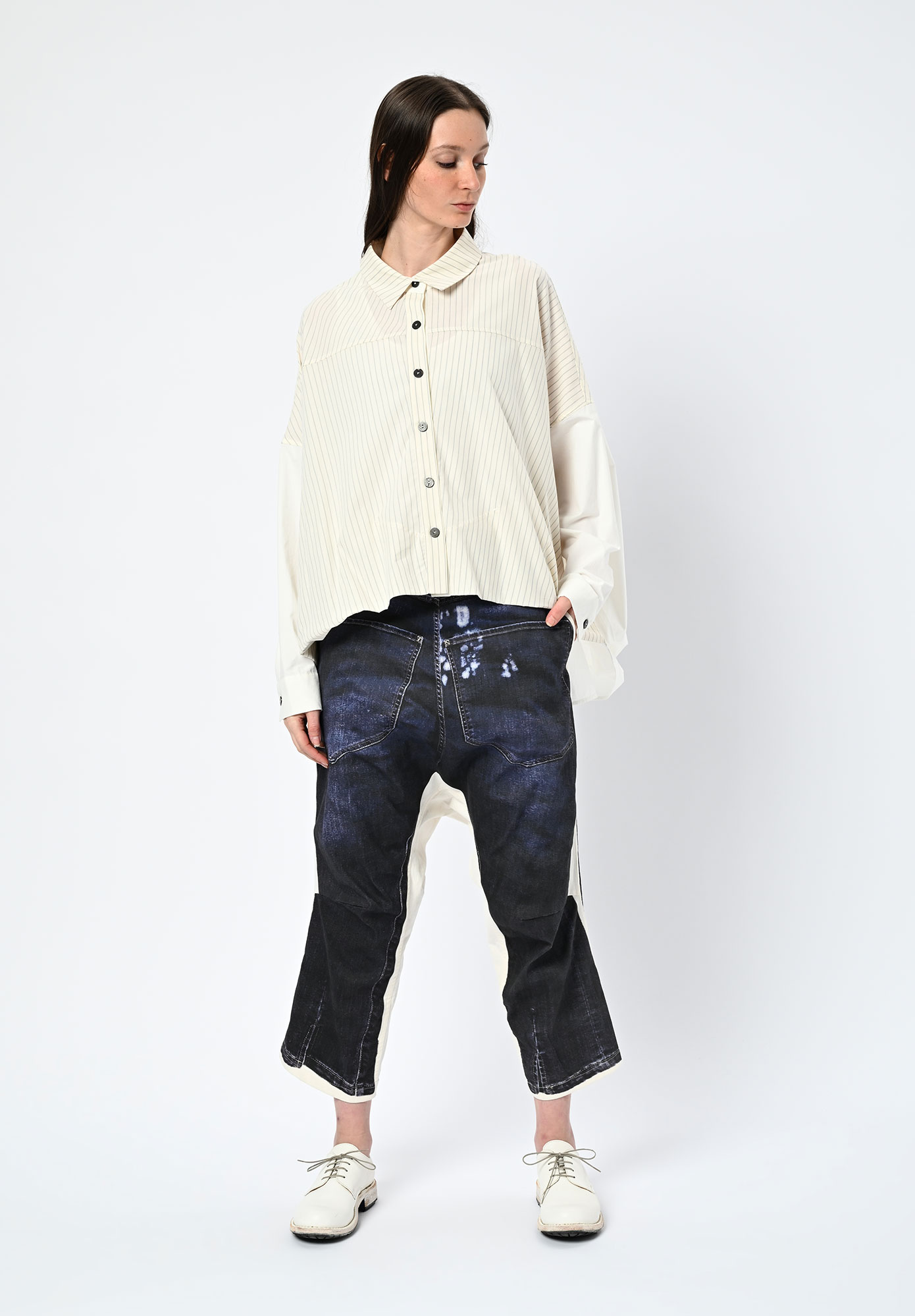 MOYURU - TRAPEZE DRIFT HEM SHIRT - NATURAL | NATURAL
