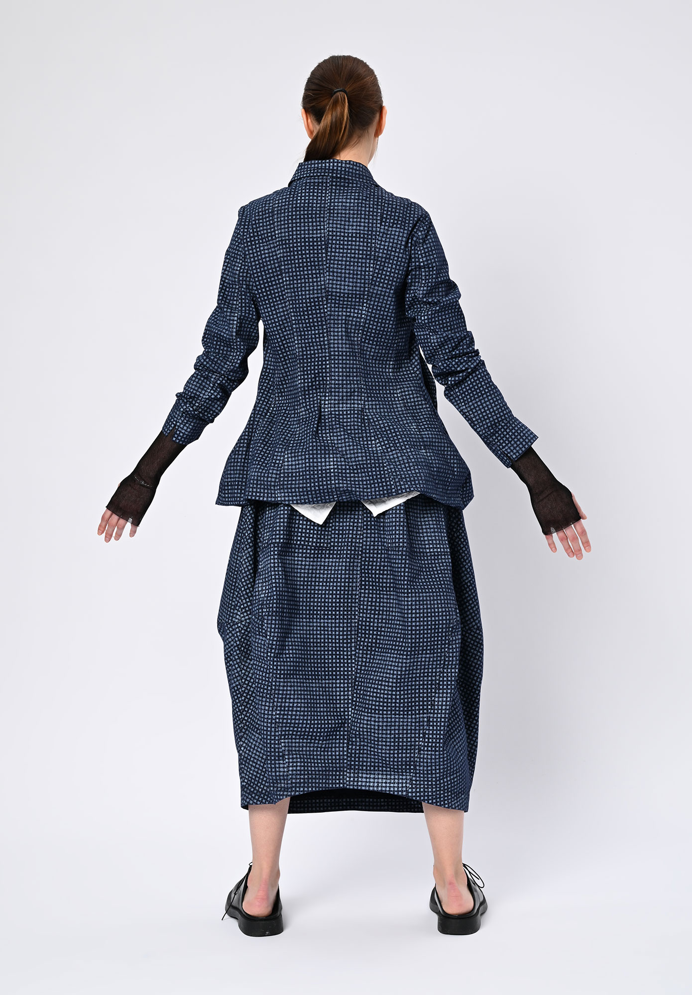 STUDIO RUNDHOLZ | BLACK LABEL - SCULPTURED PANEL JACKET PRINT - NAVY PRINT
