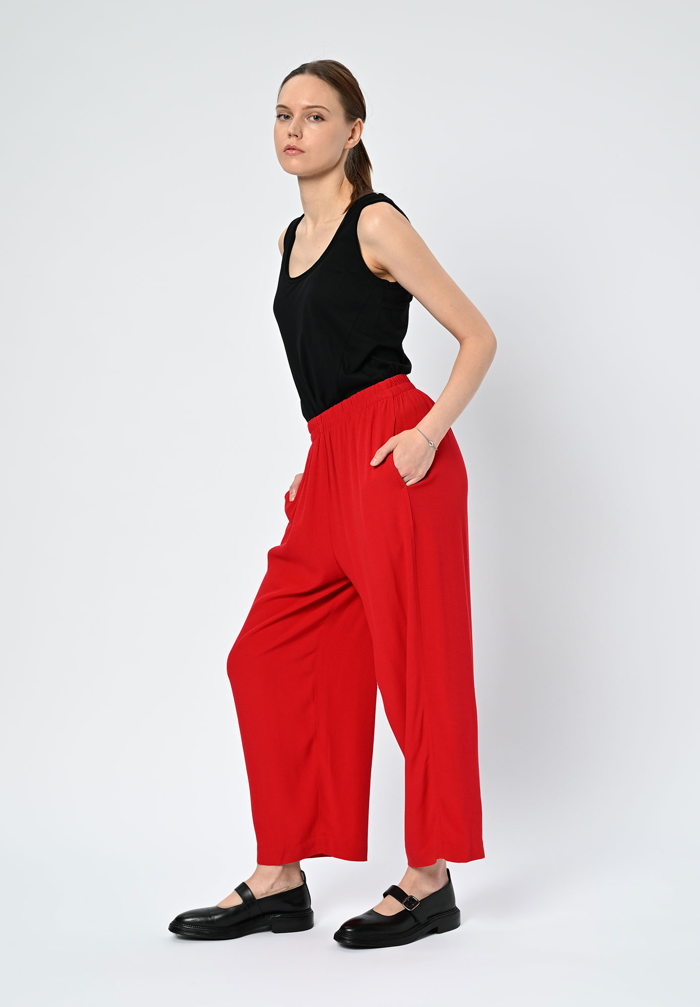 PAL OFFNER - CASUAL PULL ON TROUSERS - WILD RED