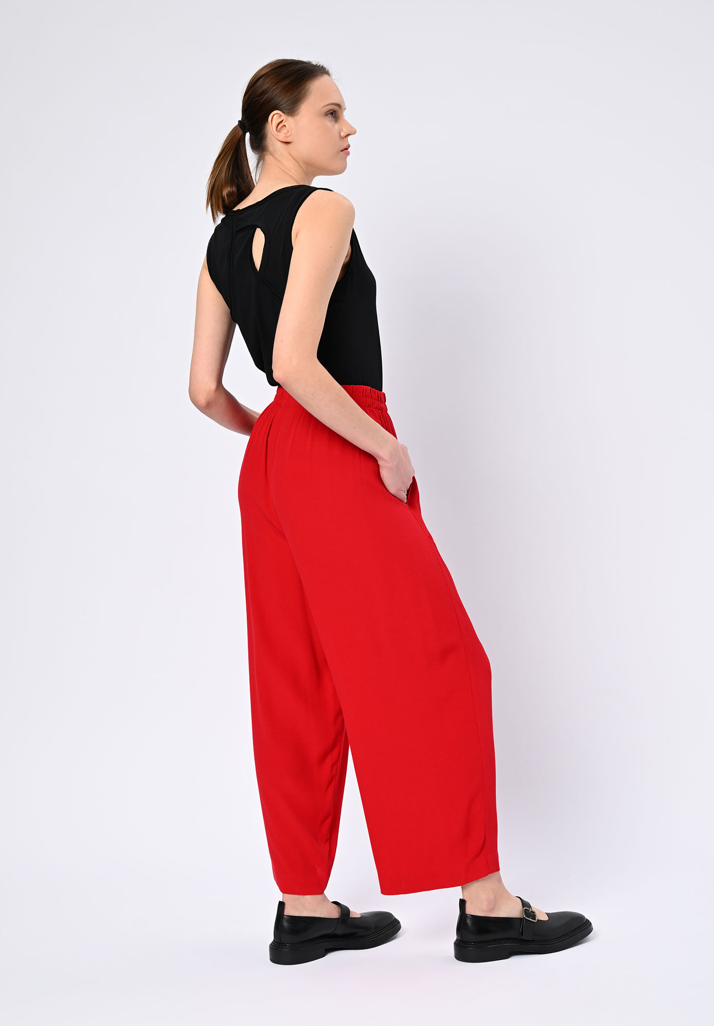 PAL OFFNER - CASUAL PULL ON TROUSERS - WILD RED