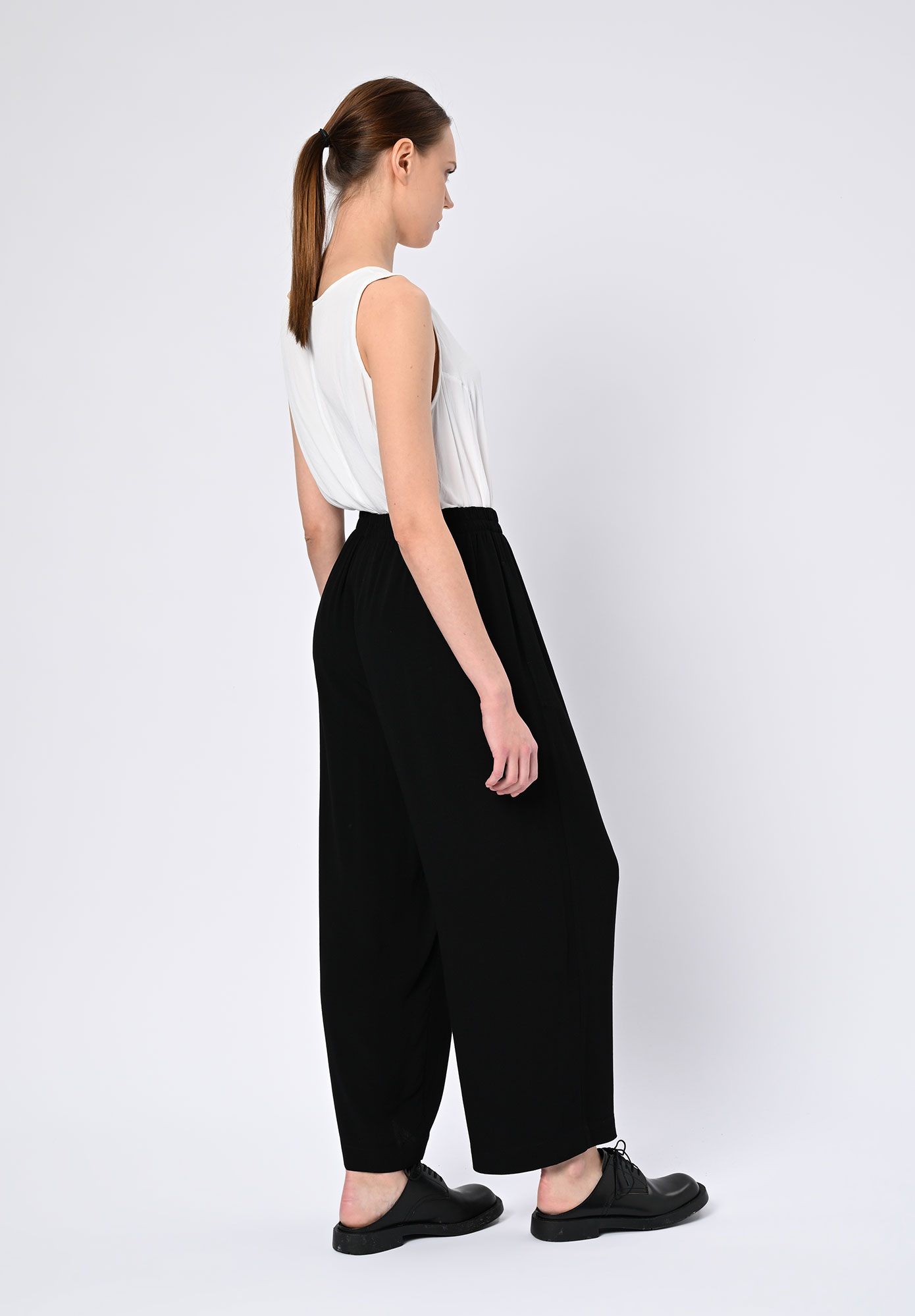 PAL OFFNER - CASUAL PULL ON TROUSERS - BLACK
