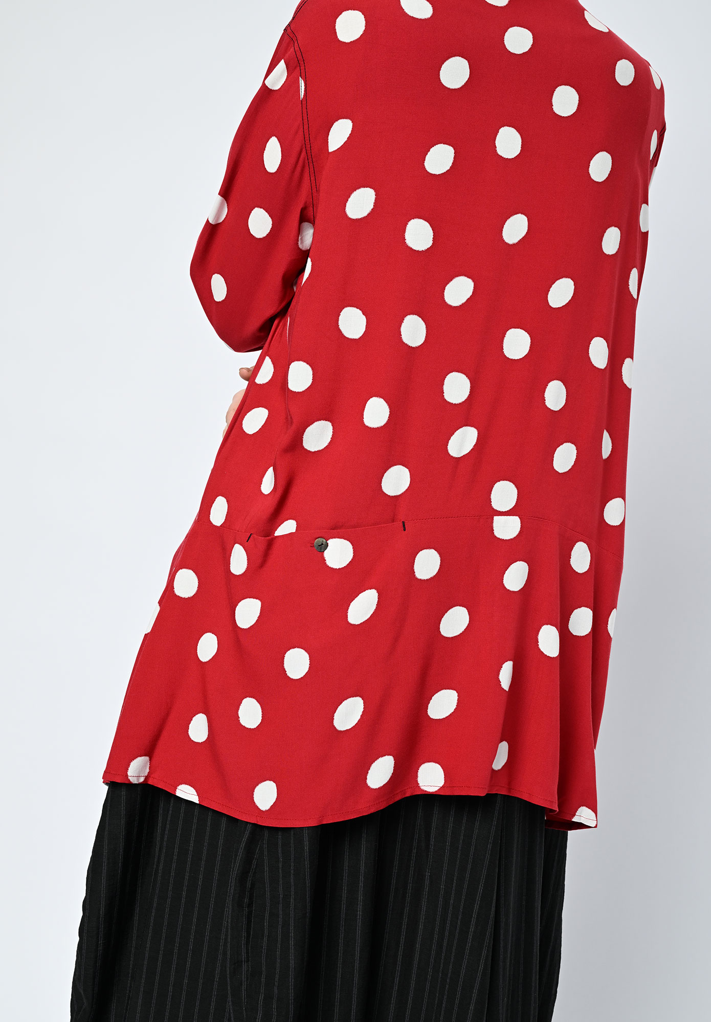 MOYURU - AURA SPOT ASYMM SHIRT - RED | WHITE