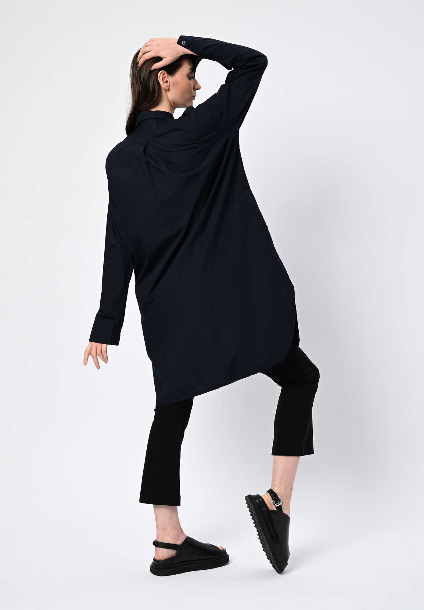 PRIVATSACHEN - ERNTEMPER LONG LINE SHIRT DRESS- SEHEN | INK