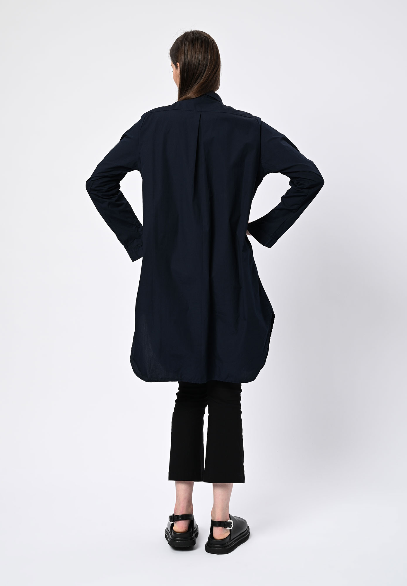 PRIVATSACHEN - ERNTEMPER LONG LINE SHIRT DRESS- SEHEN | INK