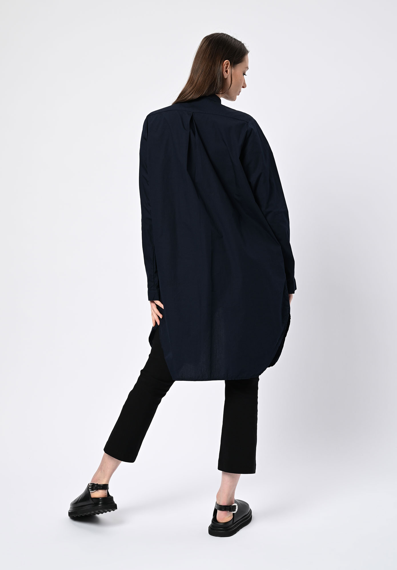 PRIVATSACHEN - ERNTEMPER LONG LINE SHIRT DRESS- SEHEN | INK