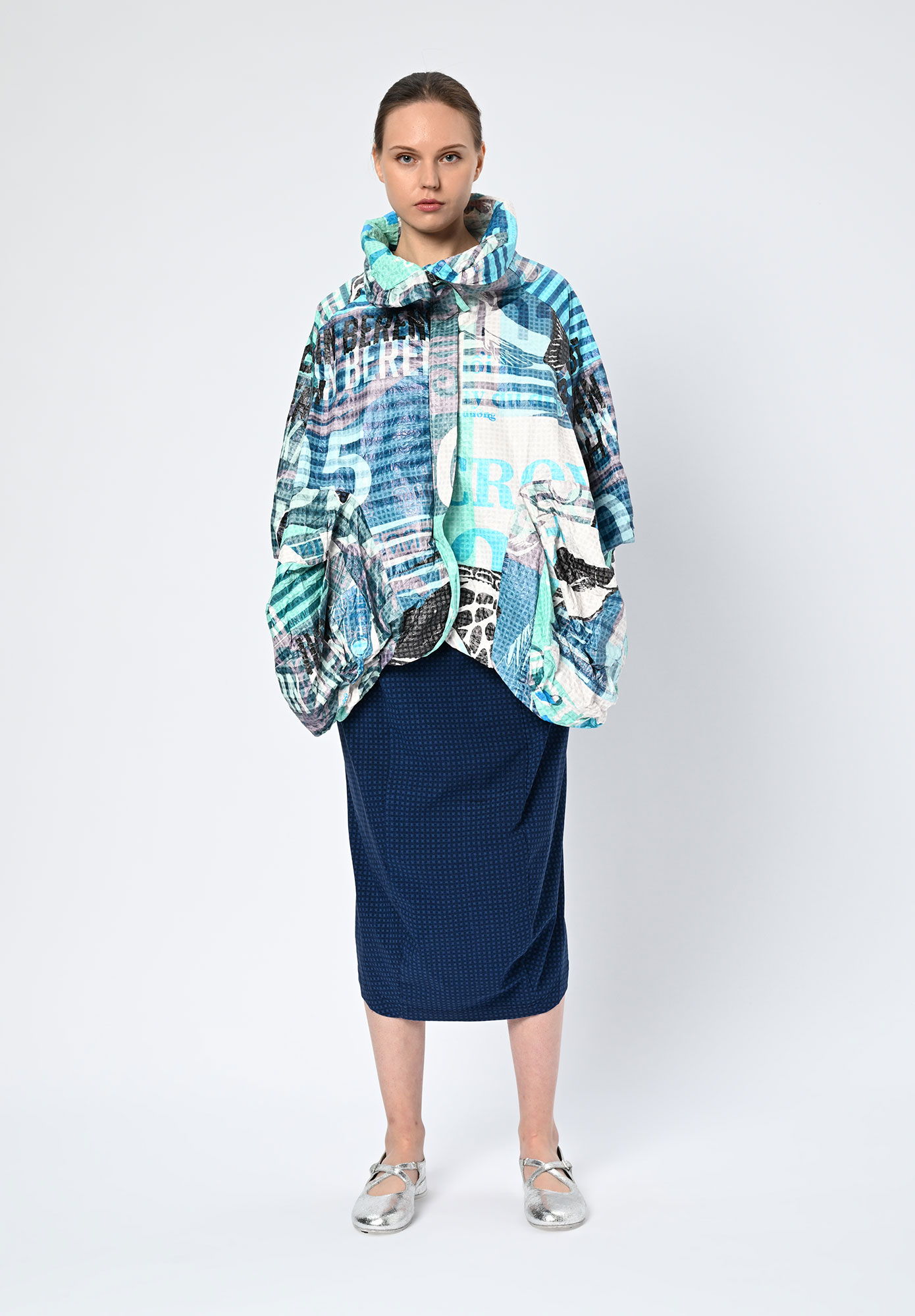 STUDIO RUNDHOLZ | BLACK LABEL - BALLOON HEM ZIP FRONT JACKET - MULTI COLOUR