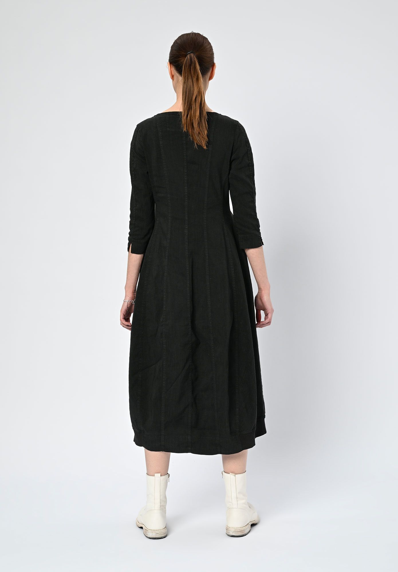 STUDIO RUNDHOLZ | BLACK LABEL - PANELLED DRESS WITH RIBBED INSERTS AT HEM - BLACK