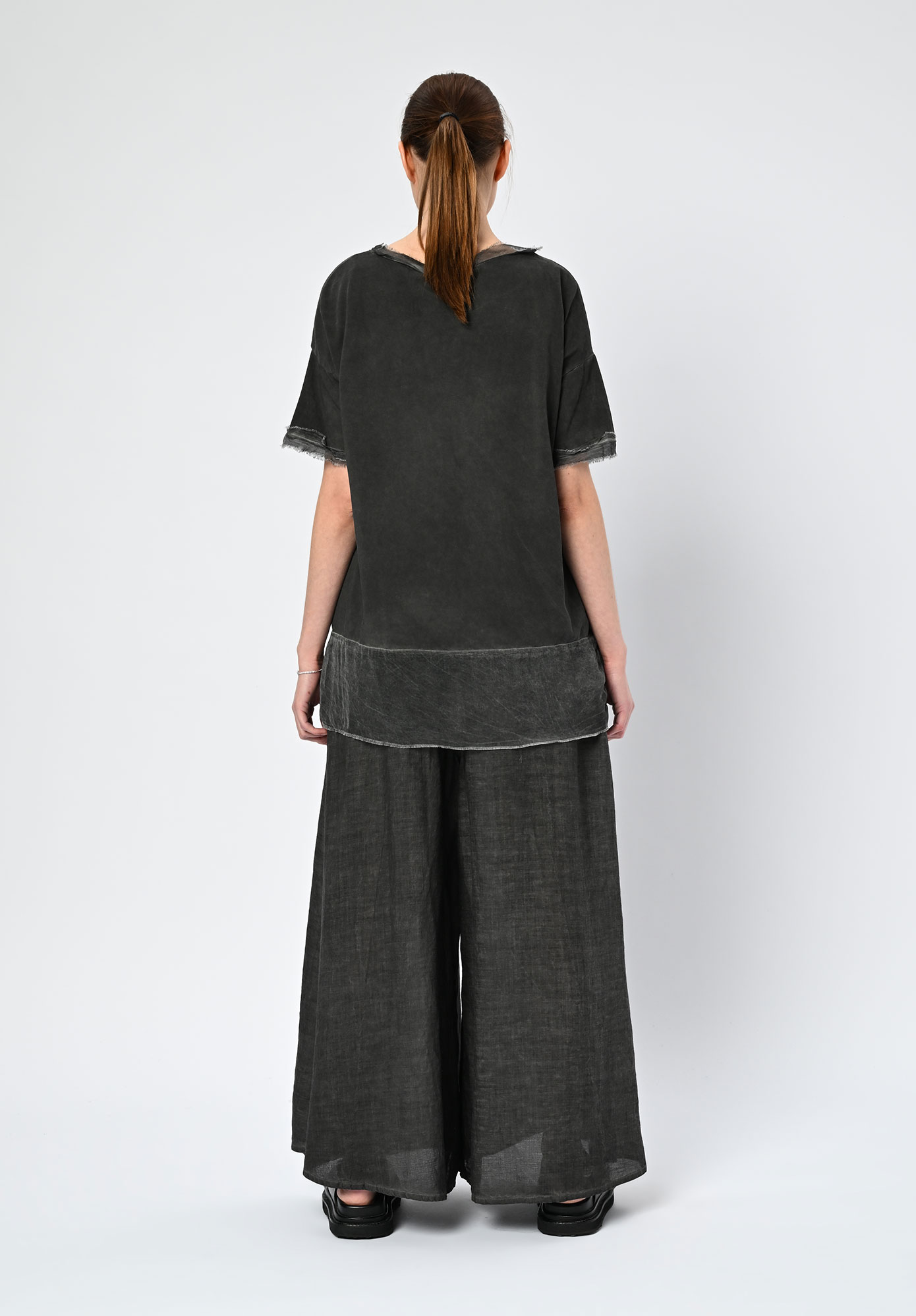 SANCTAMUERTE - V-NECK T-SHIRT - ANTHRACITE
