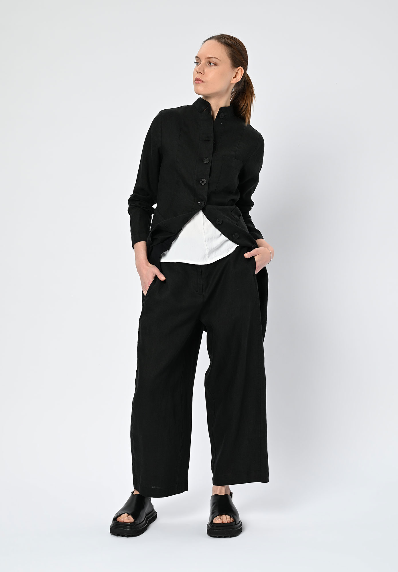 PAL OFFNER - PENGUIN COAT - LINEN BLACK