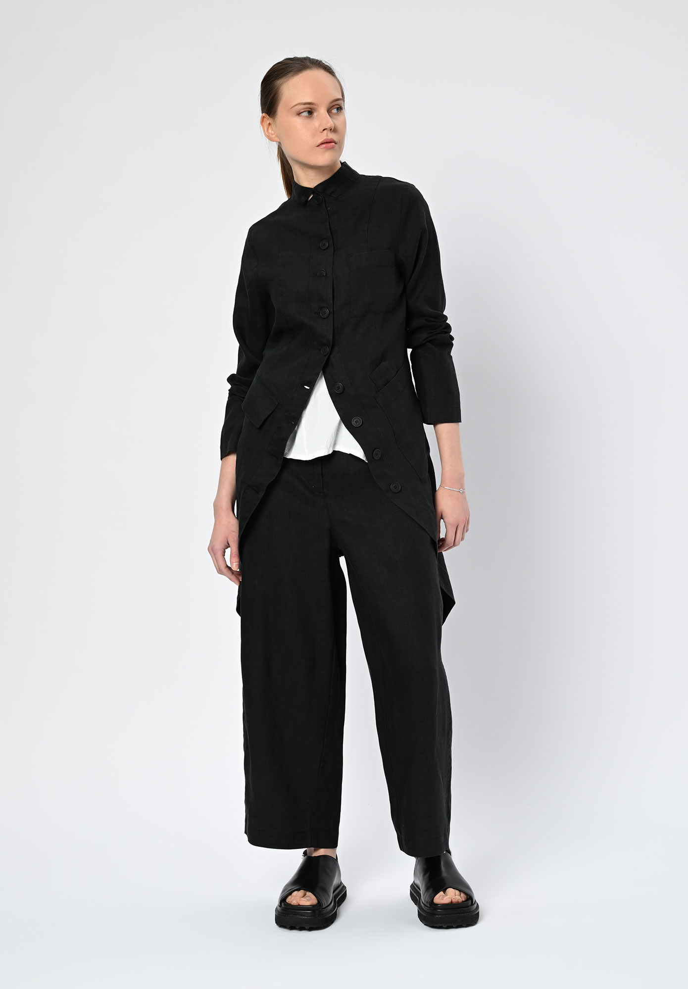 PAL OFFNER - PENGUIN COAT - LINEN BLACK