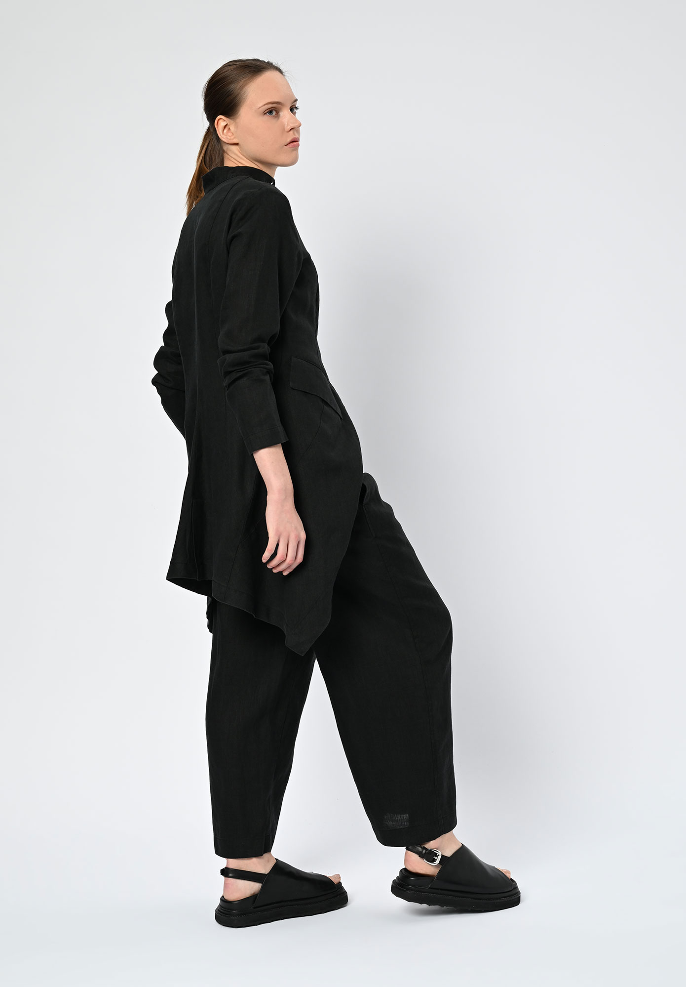 PAL OFFNER - PENGUIN COAT - LINEN BLACK