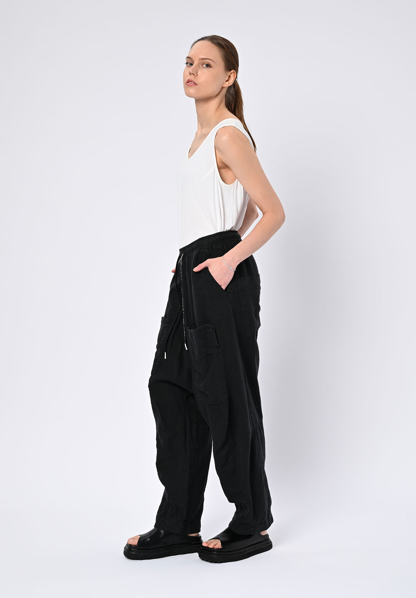 STUDIO RUNDHOLZ | BLACK LABEL - DROP CROTCH PANT - BLACK