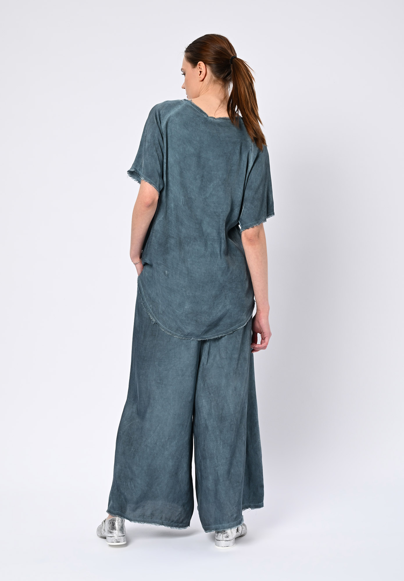 SANCTAMUERTE - COLD DYED T-SHIRT - BLUE MATISSE SANCTAMUERTE - COLD DYED T-SHIRT - BLUE MATISSE