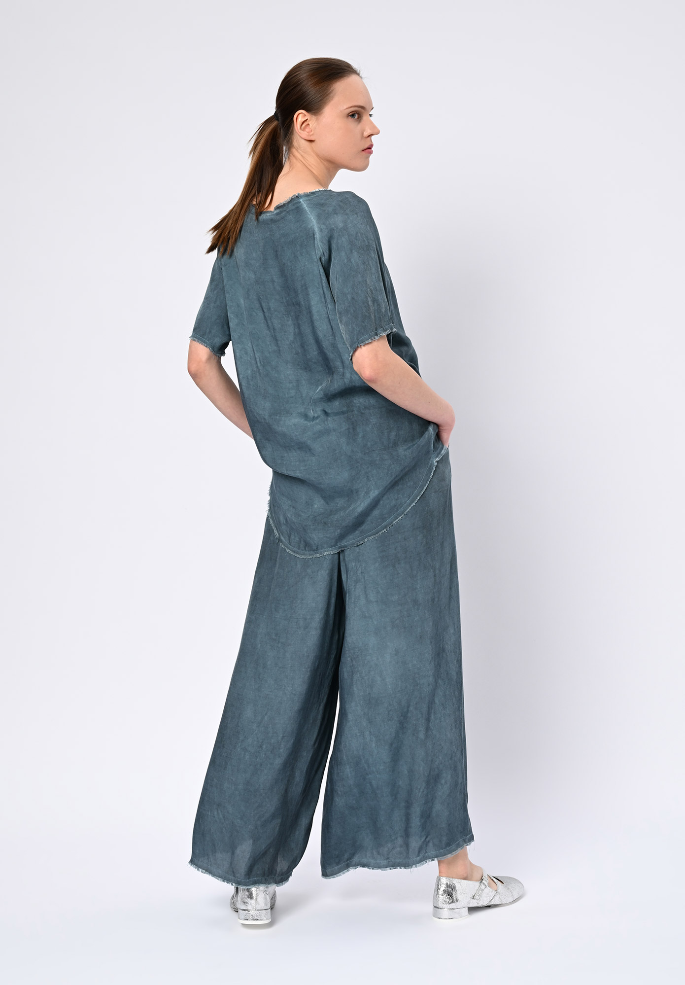 SANCTAMUERTE - COLD DYED T-SHIRT - BLUE MATISSE SANCTAMUERTE - COLD DYED T-SHIRT - BLUE MATISSE