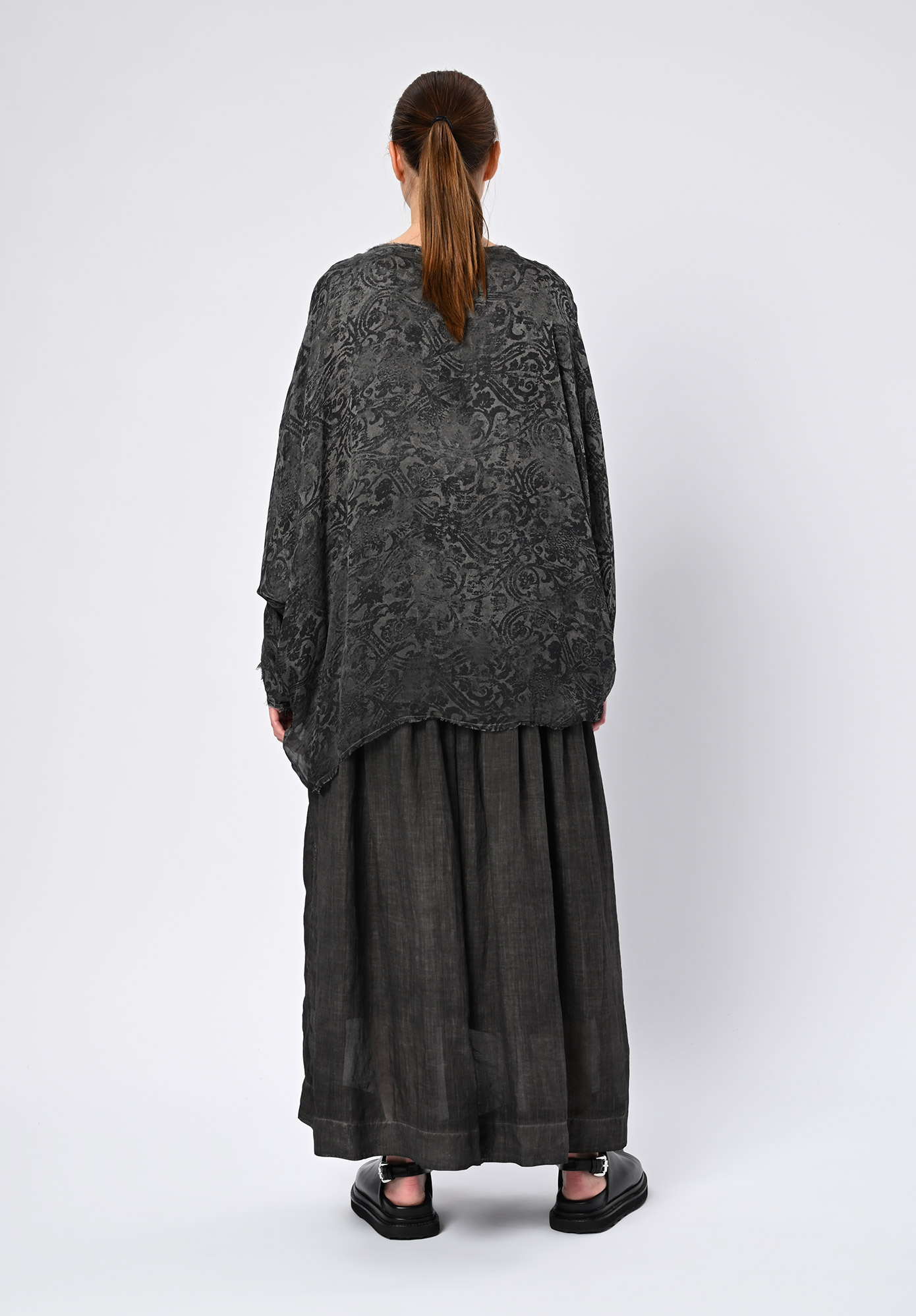 SANCTAMUERTE - LONG SLEEVE SHEER TOP - ANTHRACITE SANCTAMUERTE - LONG SLEEVE SHEER TOP - ANTHRACITE