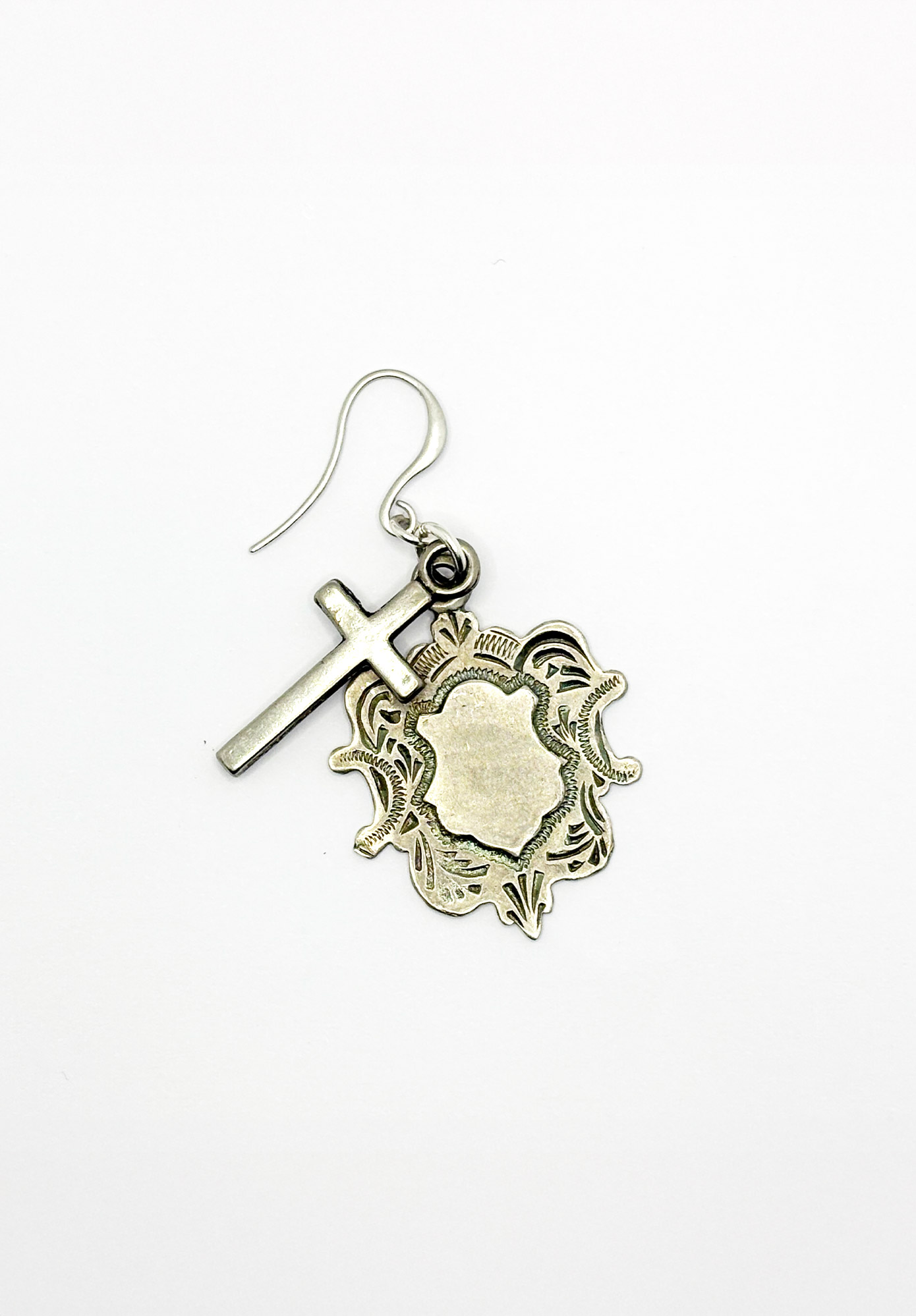 FLEW DESIGNS - NOIRE CROSS EARRING - SILVER