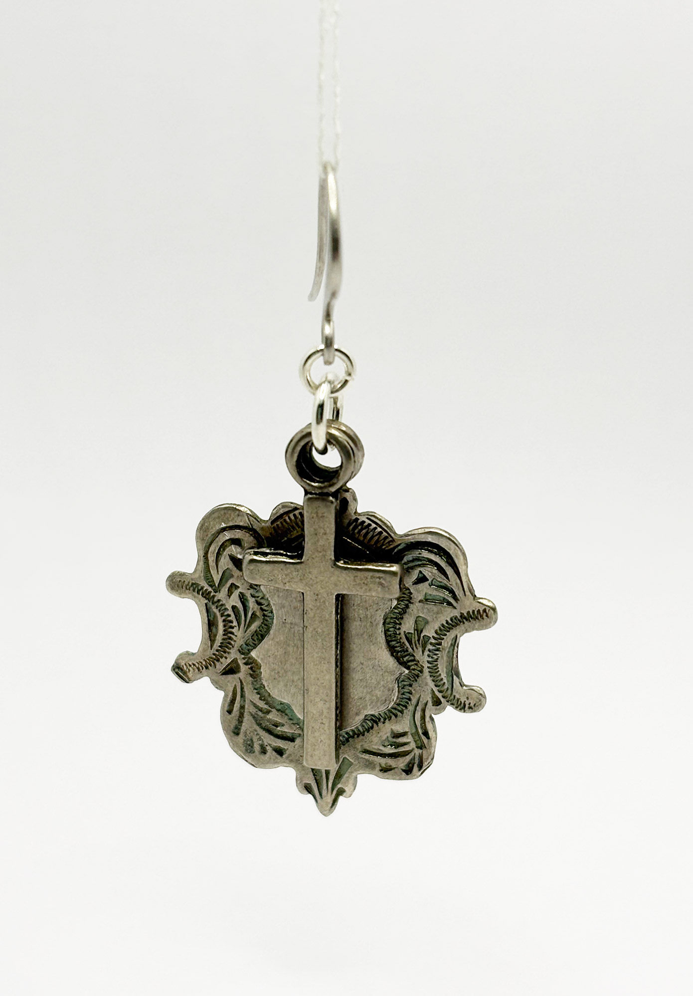 FLEW DESIGNS - NOIRE CROSS EARRING - SILVER