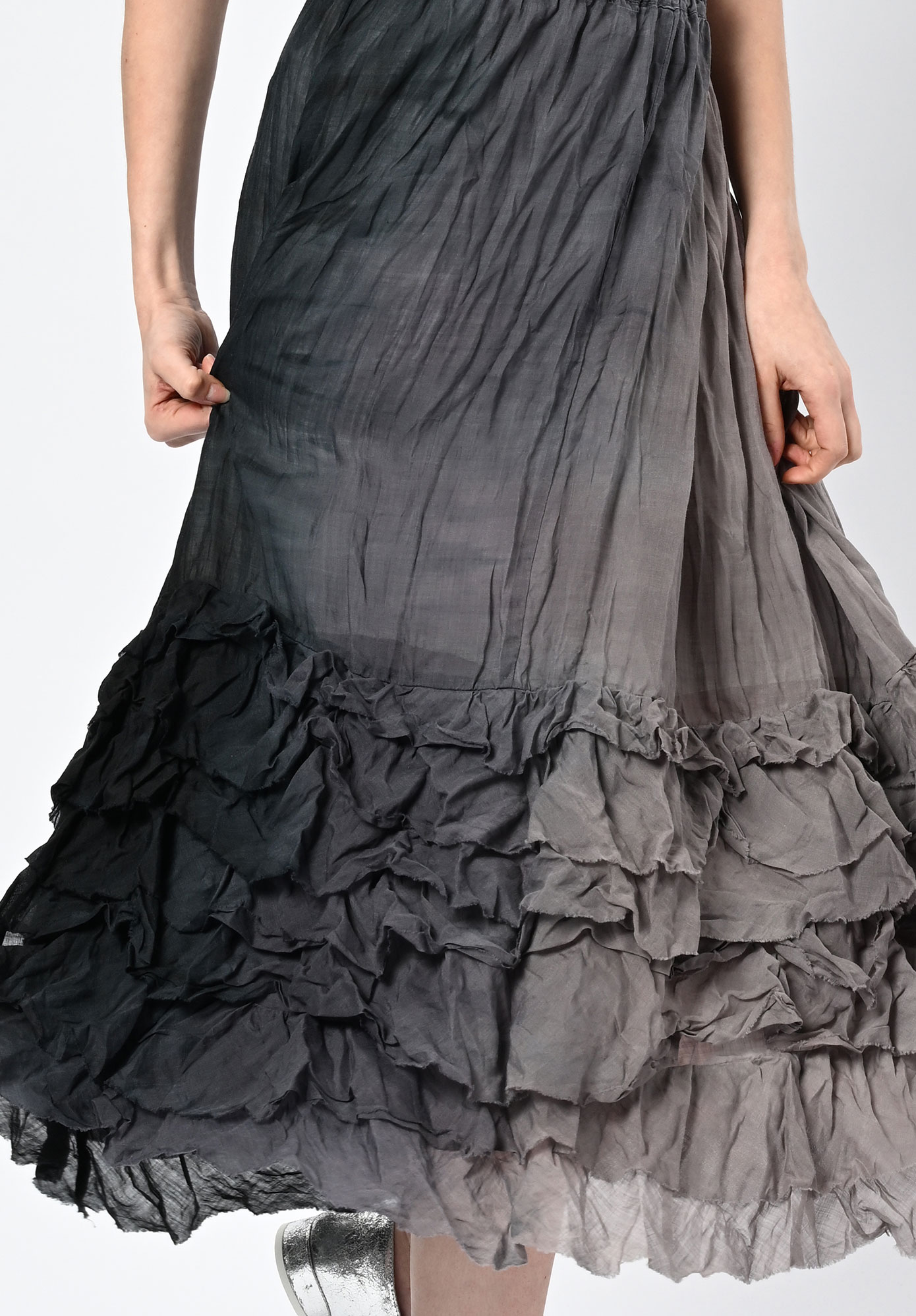 PRIVATSACHEN - ZENTRALKNAPP RUFFLE SKIRT - MUSKAT | CHARCOAL