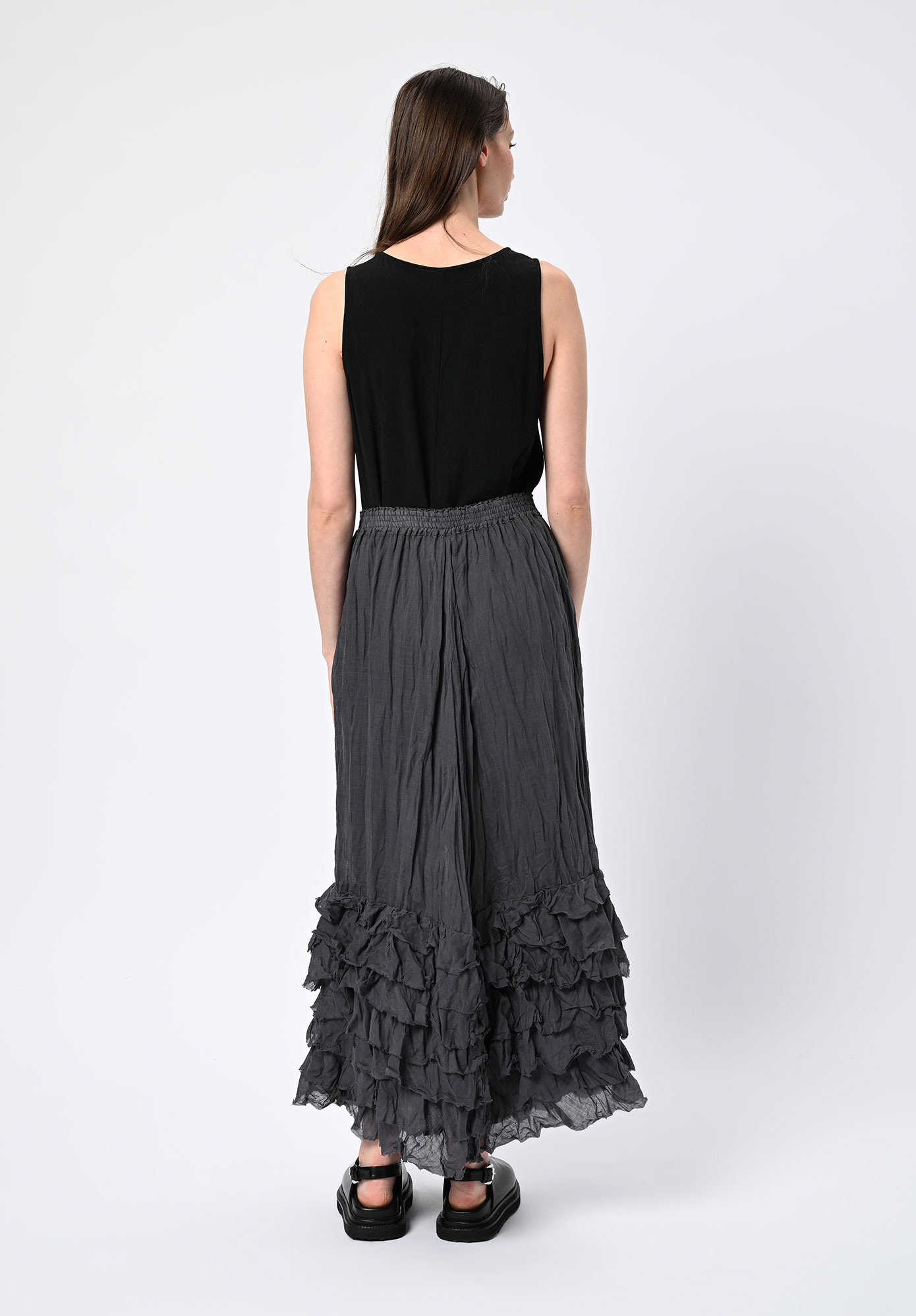 PRIVATSACHEN - FEMINE RUFFLE SKIRT - MUSKAT | CHARCOAL