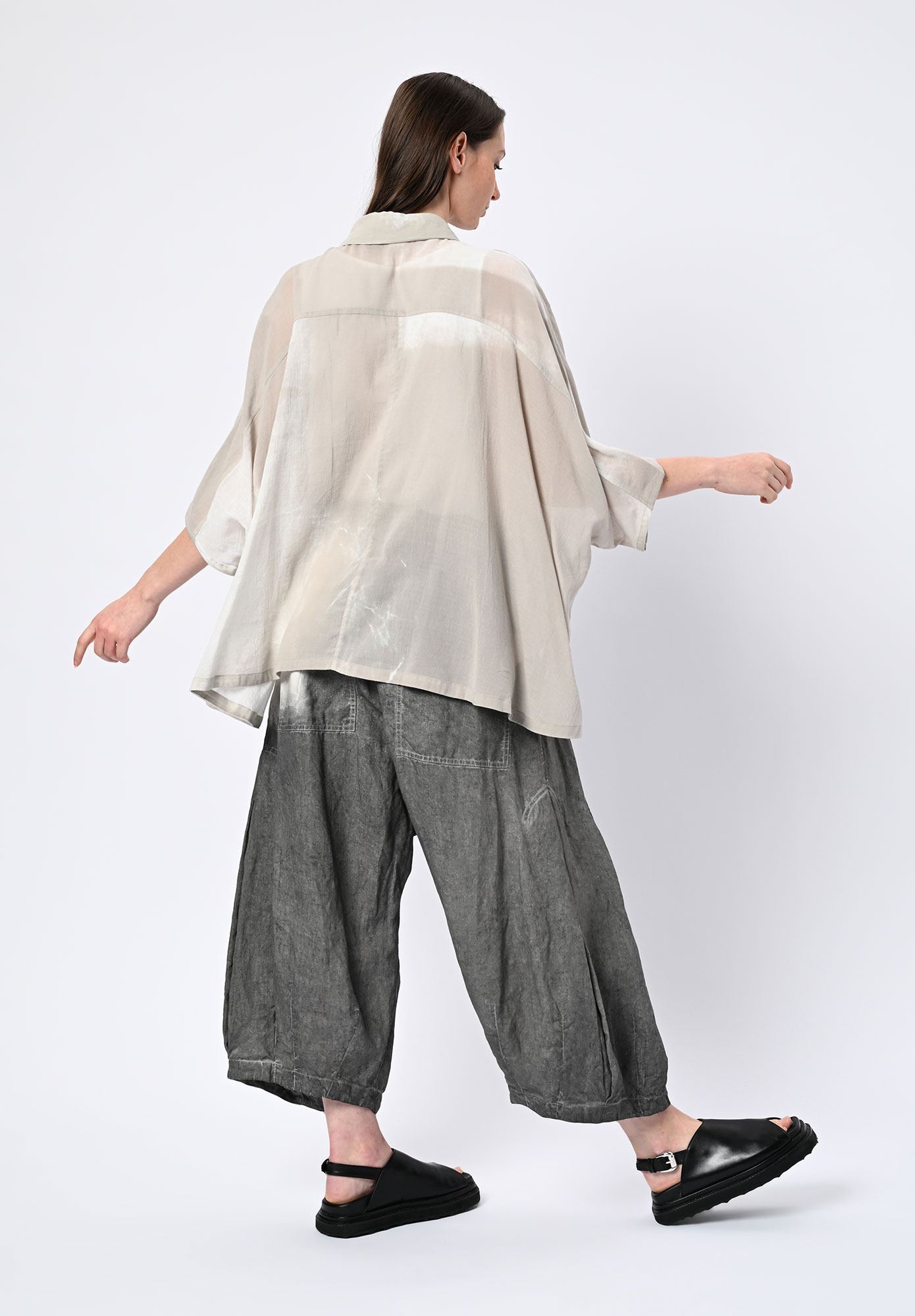 MOYURU - NIMUS TRAPEZE SHIRT - WHITE  | LIGHT GREY MOYURU - NIMUS TRAPEZE SHIRT - WHITE  | LIGHT GREY