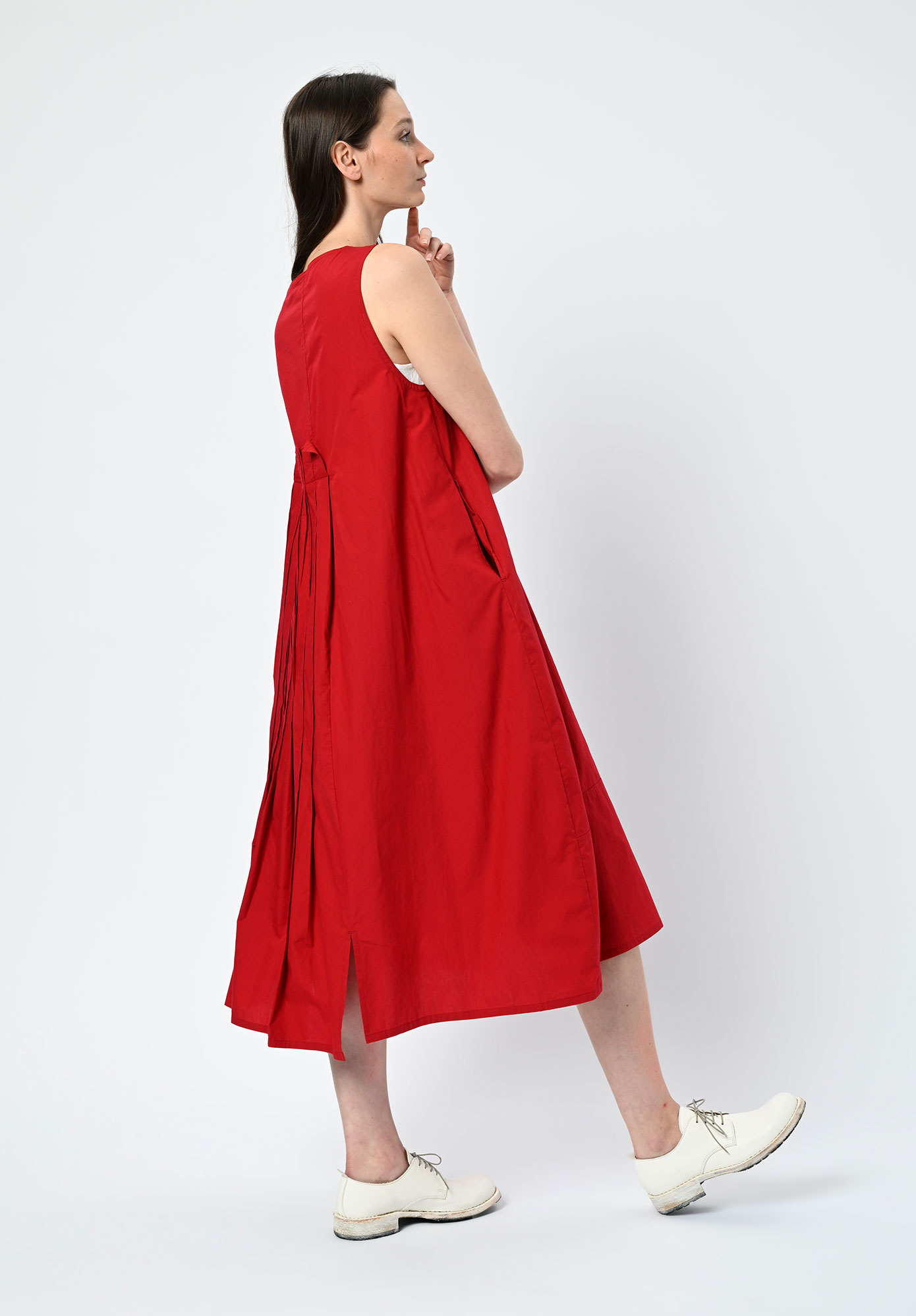 MOYURU - DRIFT PLEATED TUNIC - RED MOYURU - DRIFT PLEATED TUNIC - RED