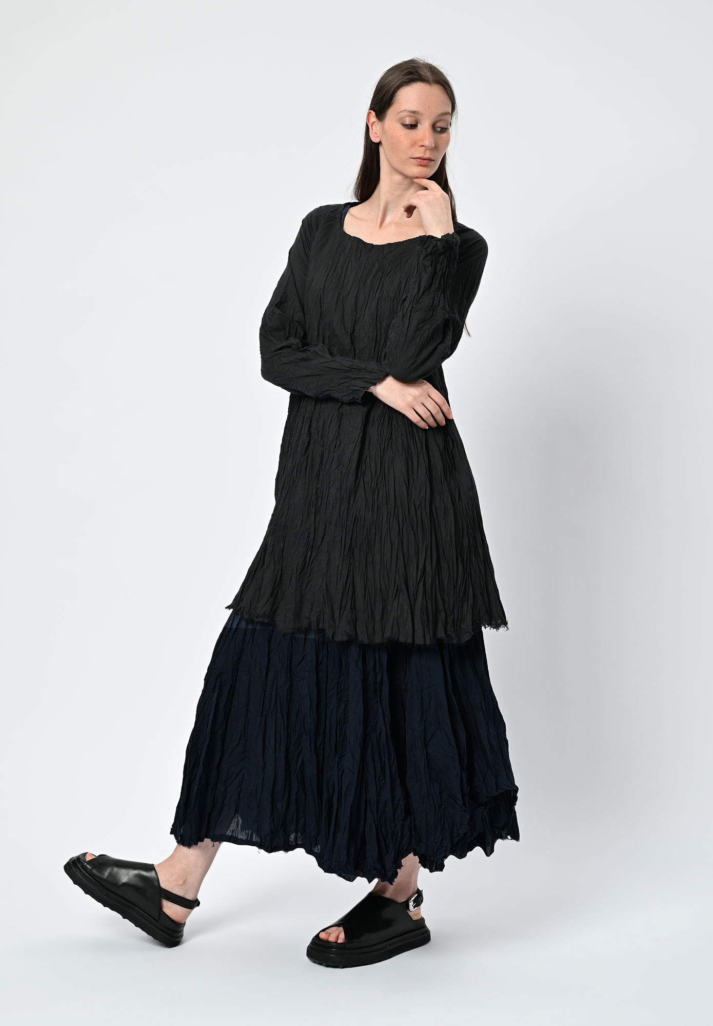 PRIVATSACHEN - EINEWEISE PANELLED A-LINE TUNIC - KAVIAR | BLACK PRIVATSACHEN - EINEWEISE PANELLED A-LINE TUNIC - KAVIAR | BLACK