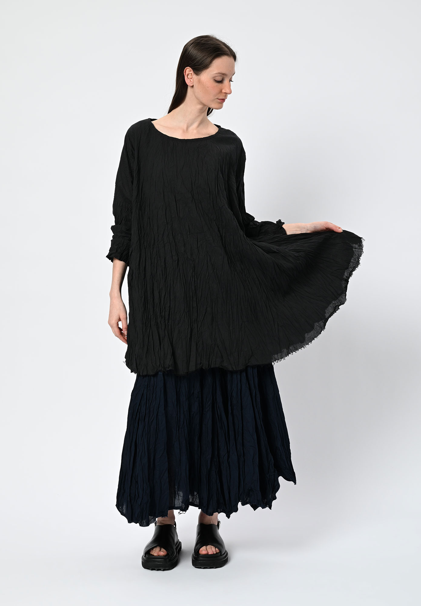 PRIVATSACHEN - EINEWEISE PANELLED A-LINE TUNIC - KAVIAR | BLACK PRIVATSACHEN - EINEWEISE PANELLED A-LINE TUNIC - KAVIAR | BLACK