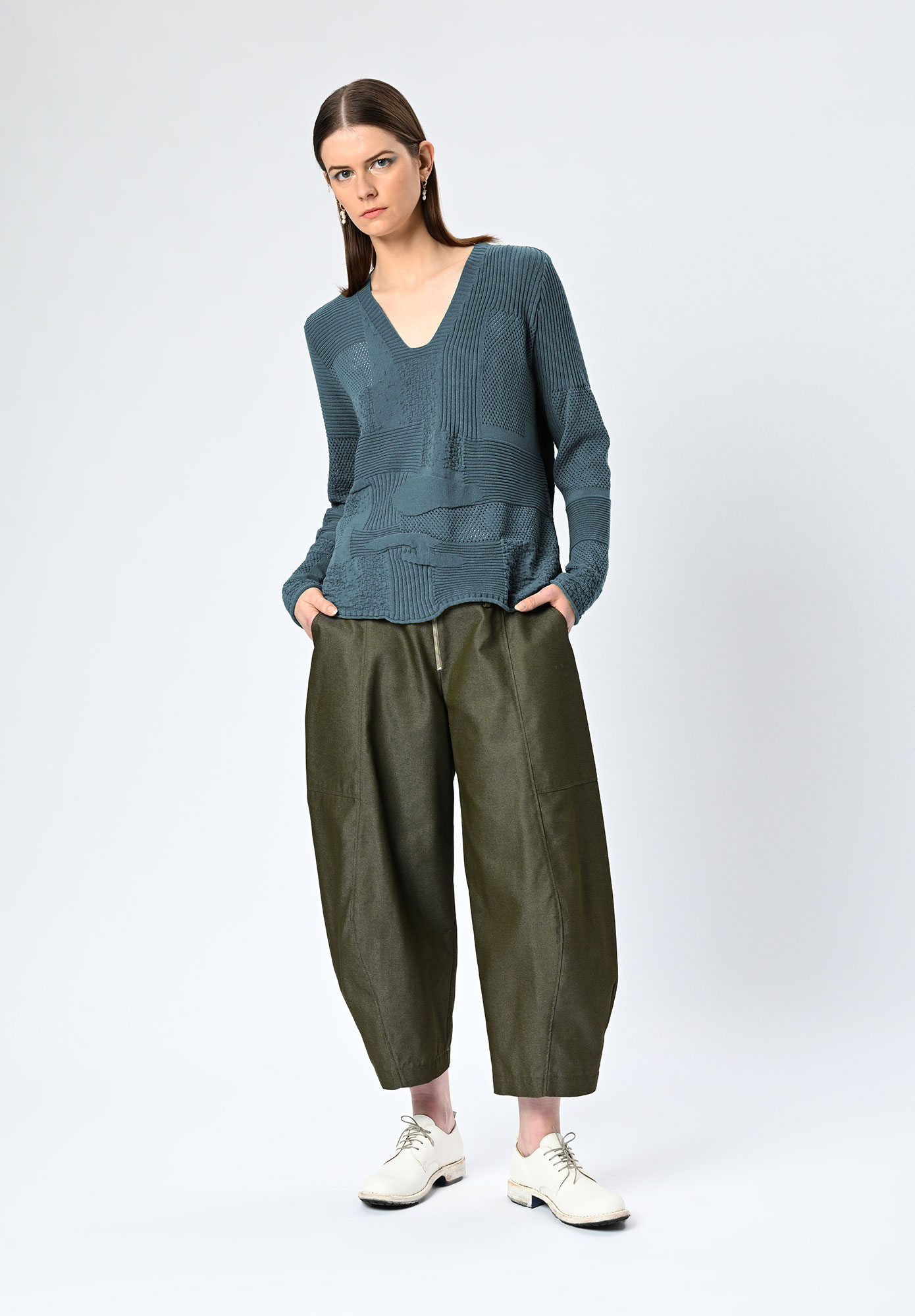 MM SÖHN - CIVIL TEXTURE MIX JUMPER - MINERAL