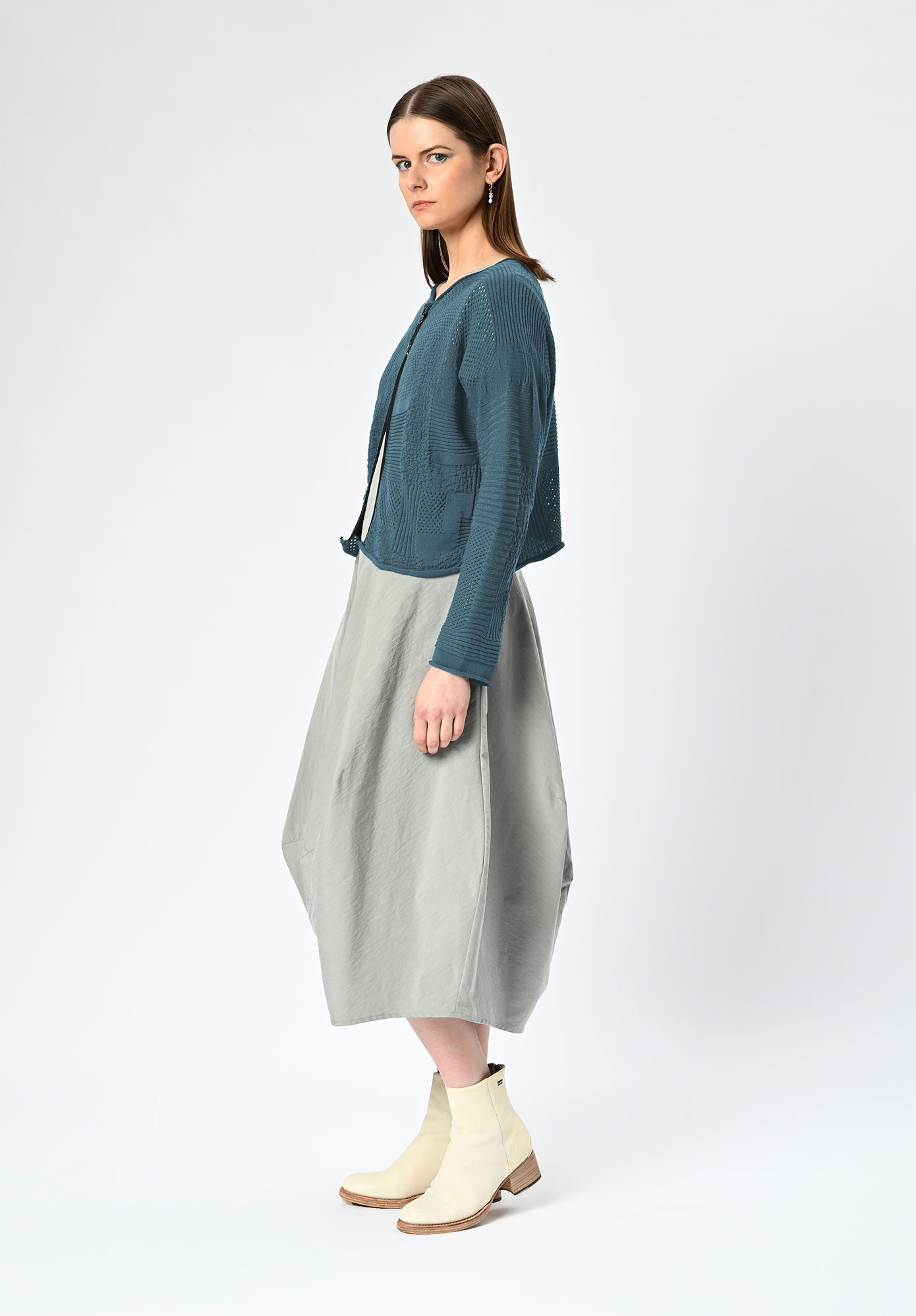 MM SÖHN  -   CITIZEN ZIP FRONT CARDIGAN - MINERAL MM SÖHN  -   CITIZEN ZIP FRONT CARDIGAN - MINERAL