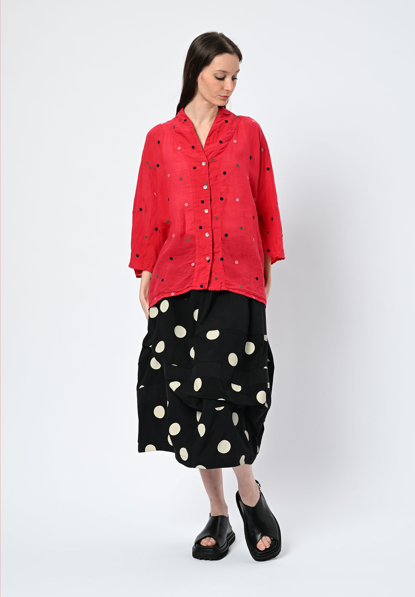 PRIVATSACHEN - LIPALLEIN UNSTRUCTURED SHIRT JACKET - PEPPER | RED