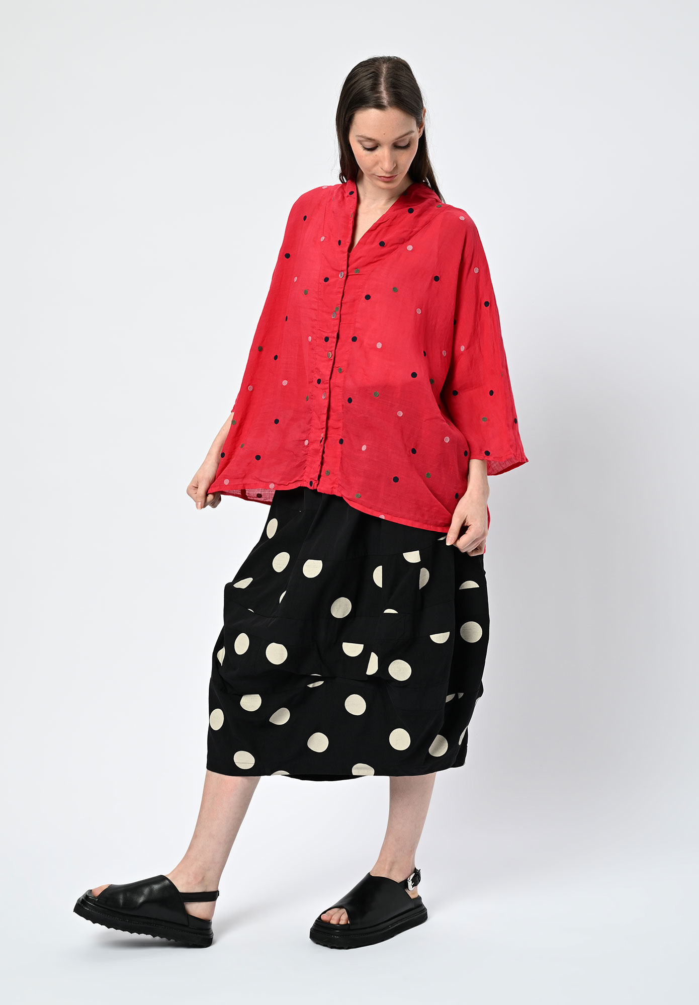 PRIVATSACHEN - LIPALLEIN UNSTRUCTURED SHIRT JACKET - PEPPER | RED PRIVATSACHEN - LIPALLEIN UNSTRUCTURED SHIRT JACKET - PEPPER | RED