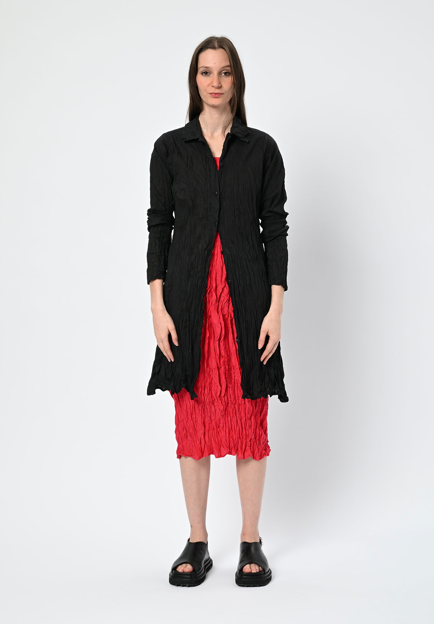 PRIVATSACHEN - NOCHENNE LONG LINE SHIRT - KAVIAR | BLACK