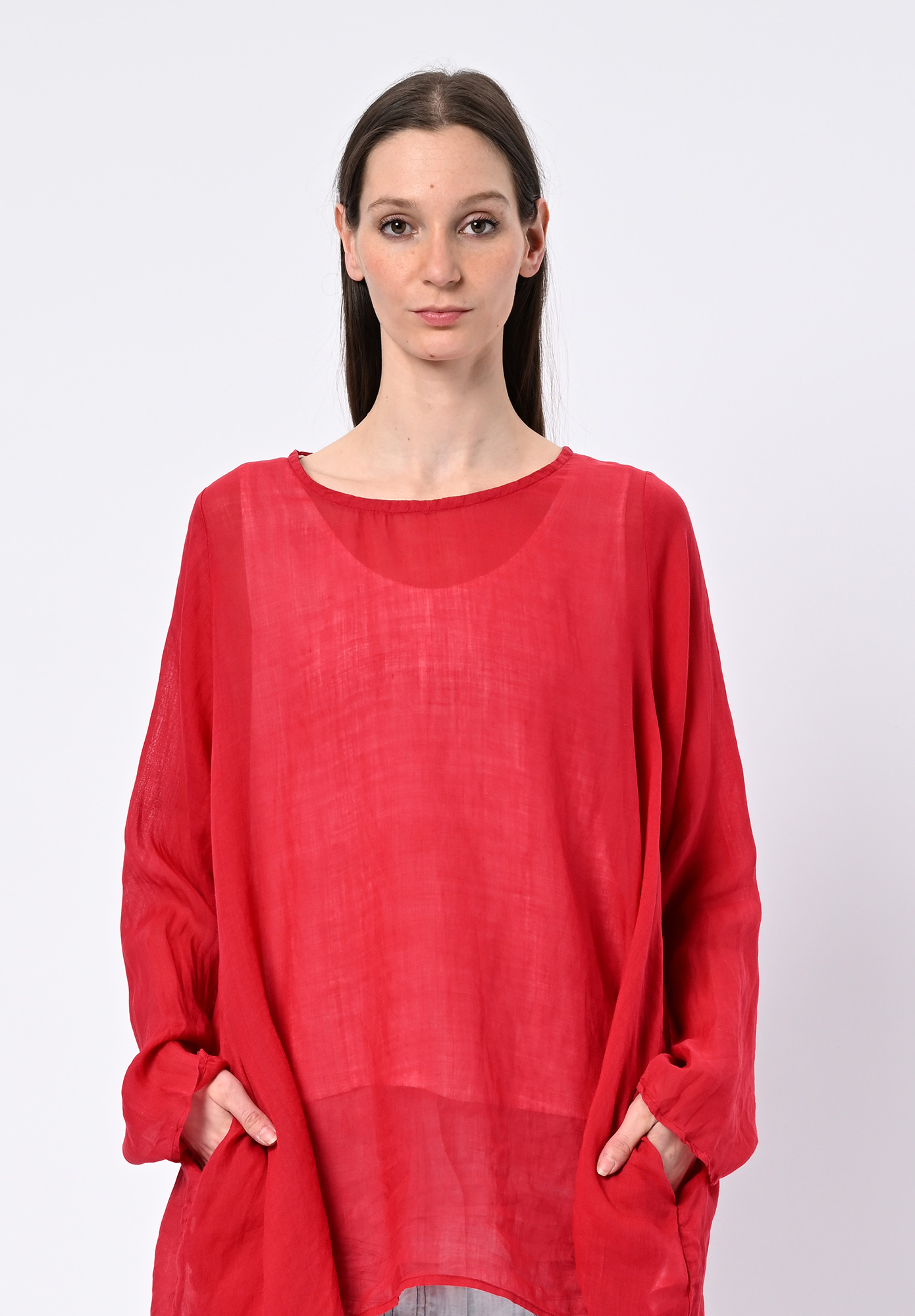 PRIVATSACHEN - WIRTSCHECK RELAXED TUNIC - PEPPER | RED PRIVATSACHEN - WIRTSCHECK RELAXED TUNIC - PEPPER | RED