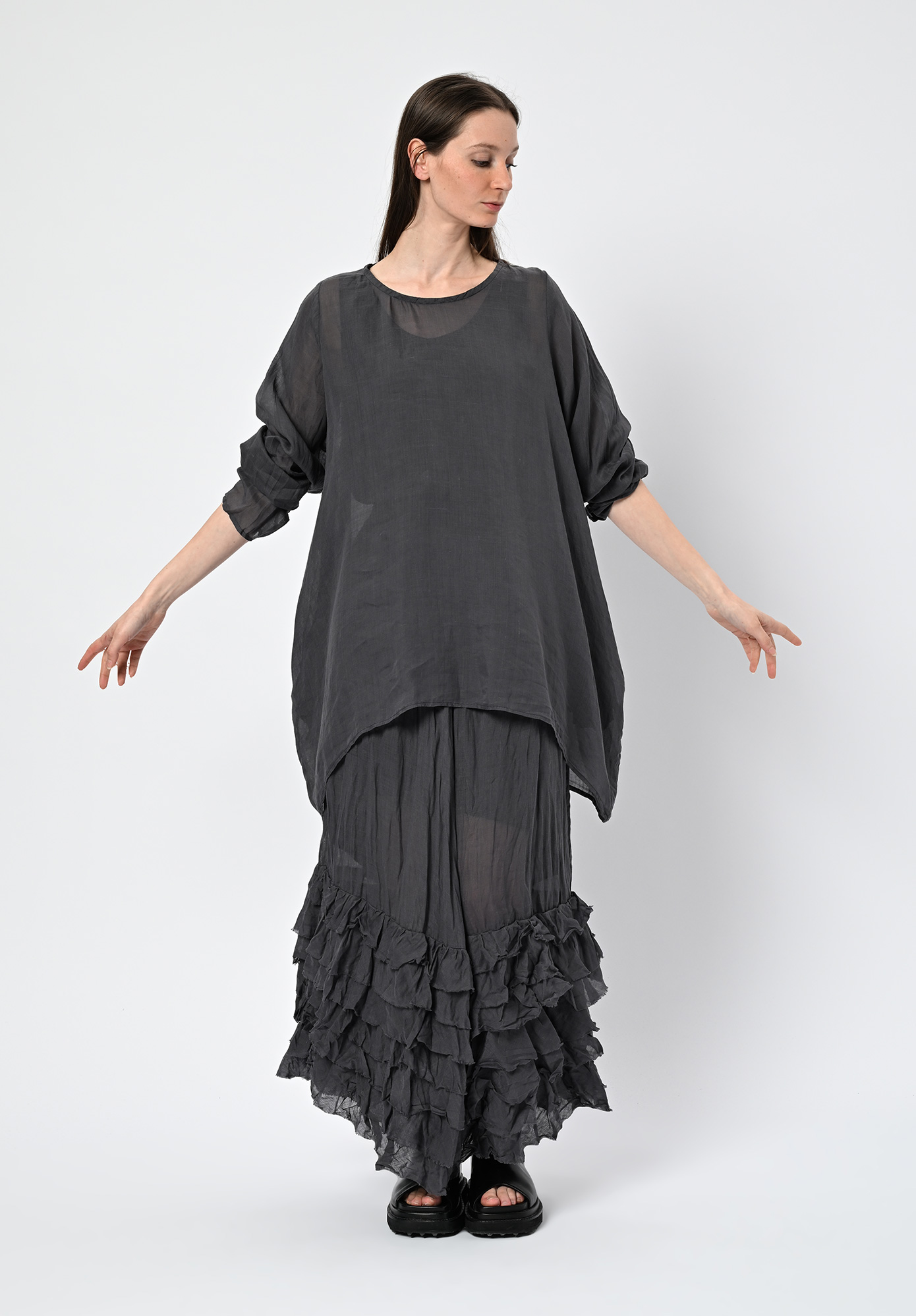 PRIVATSACHEN - WIRKSCHECK RELAXED TUINIC - MUSKAT | CHARCOAL