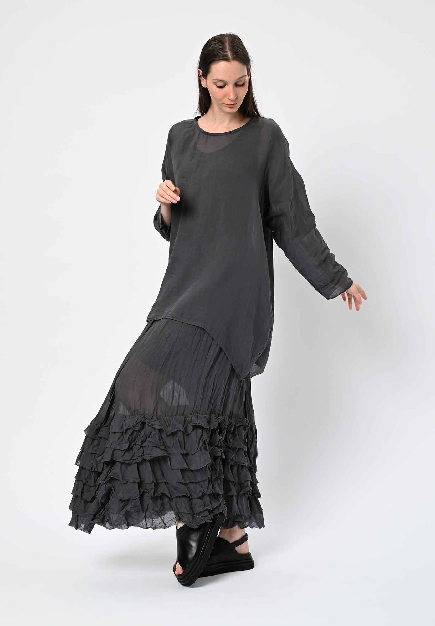 PRIVATSACHEN - WIRKSCHECK RELAXED TUINIC - MUSKAT | CHARCOAL PRIVATSACHEN - WIRKSCHECK RELAXED TUINIC - MUSKAT | CHARCOAL