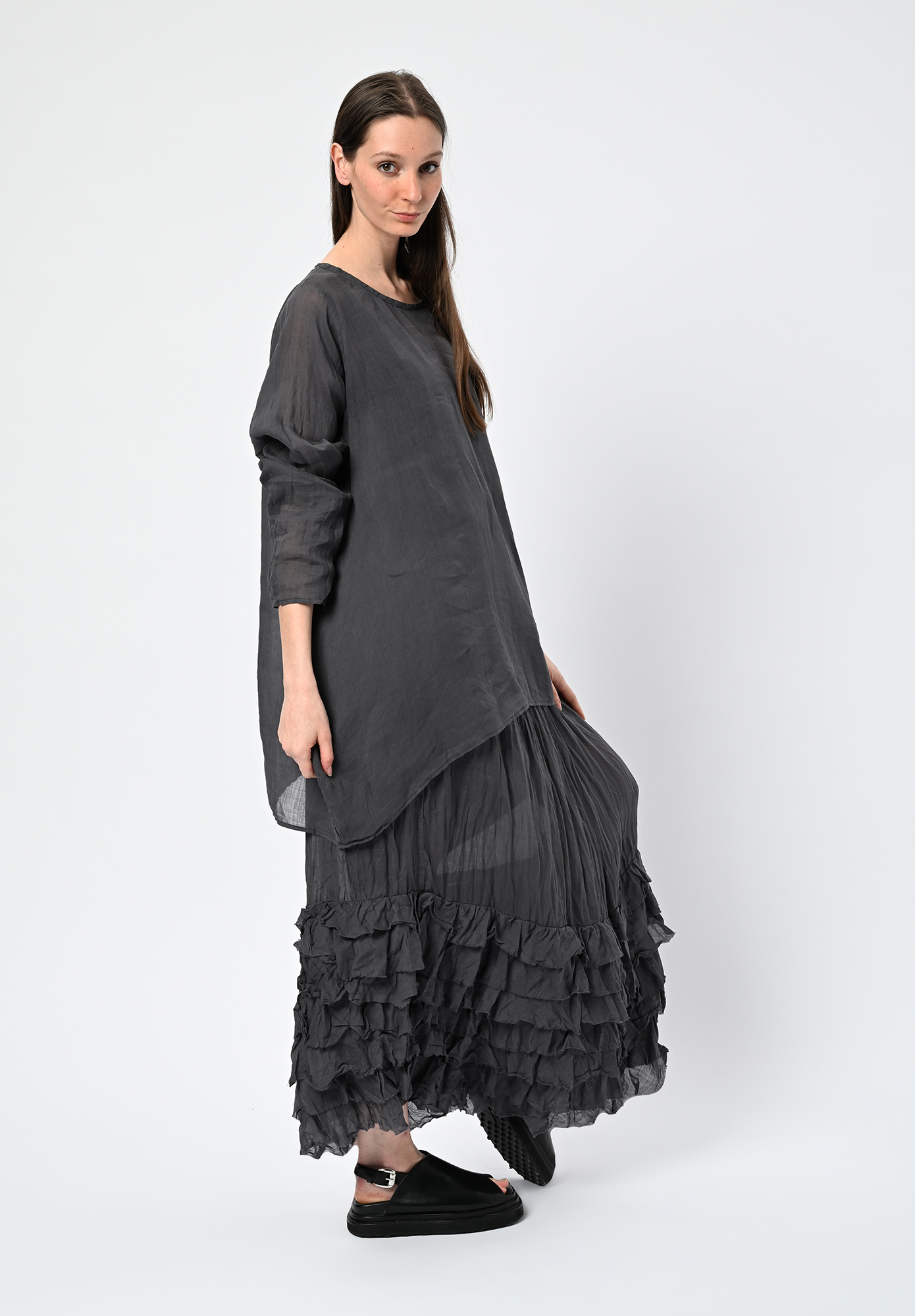 PRIVATSACHEN - WIRKSCHECK RELAXED TUINIC - MUSKAT | CHARCOAL PRIVATSACHEN - WIRKSCHECK RELAXED TUINIC - MUSKAT | CHARCOAL