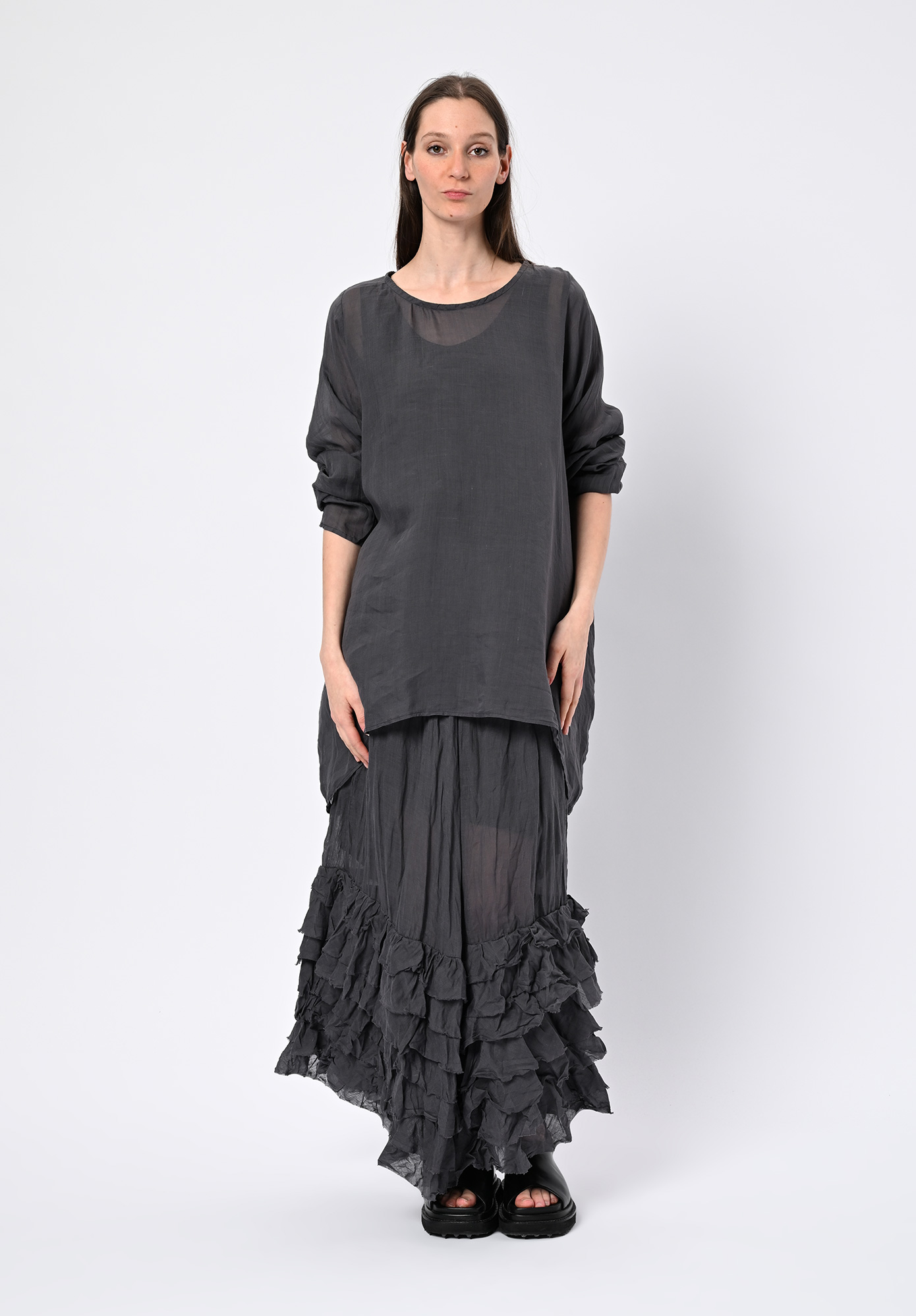 PRIVATSACHEN - WIRKSCHECK RELAXED TUINIC - MUSKAT | CHARCOAL PRIVATSACHEN - WIRKSCHECK RELAXED TUINIC - MUSKAT | CHARCOAL