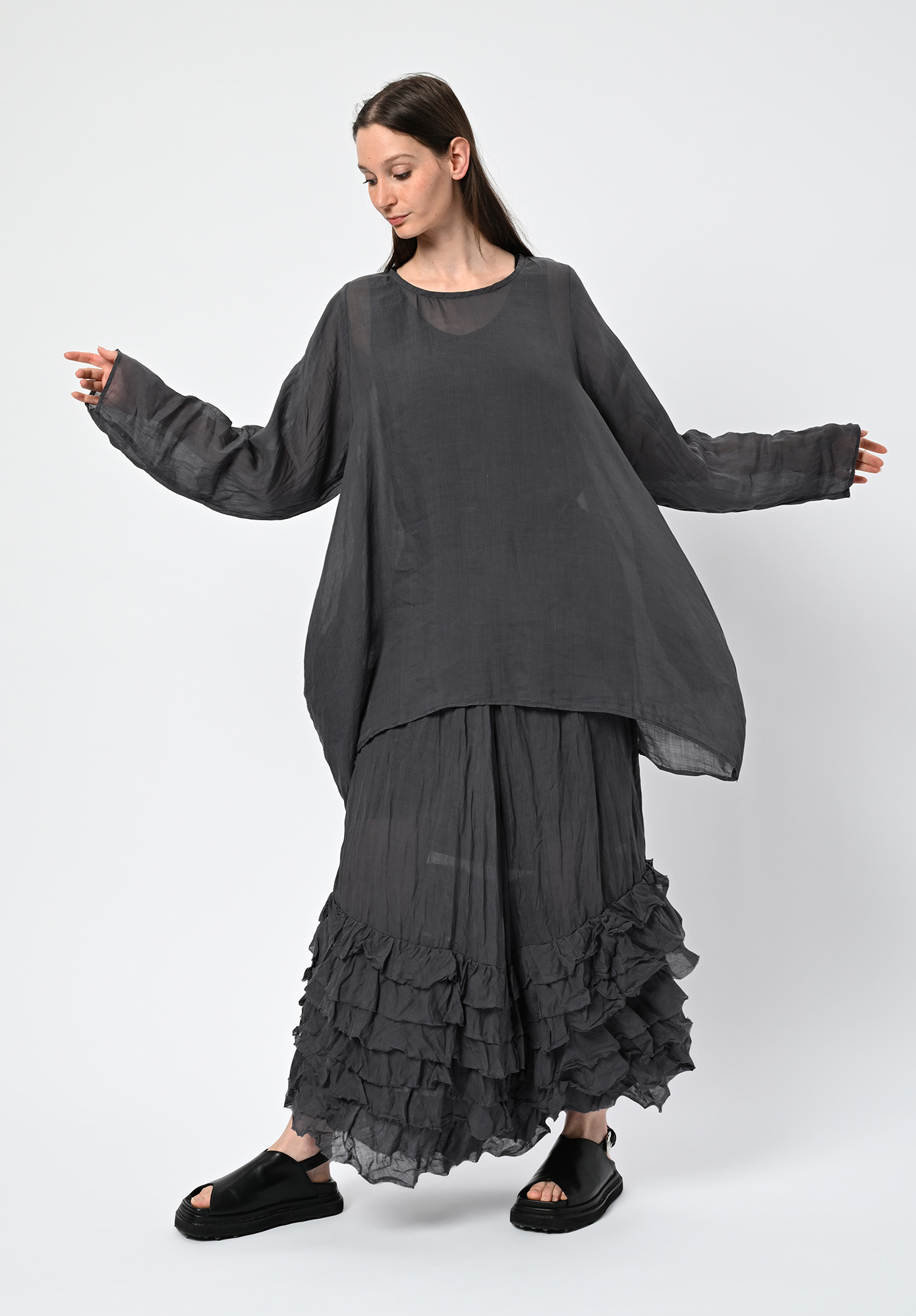 PRIVATSACHEN - WIRKSCHECK RELAXED TUINIC - MUSKAT | CHARCOAL PRIVATSACHEN - WIRKSCHECK RELAXED TUINIC - MUSKAT | CHARCOAL