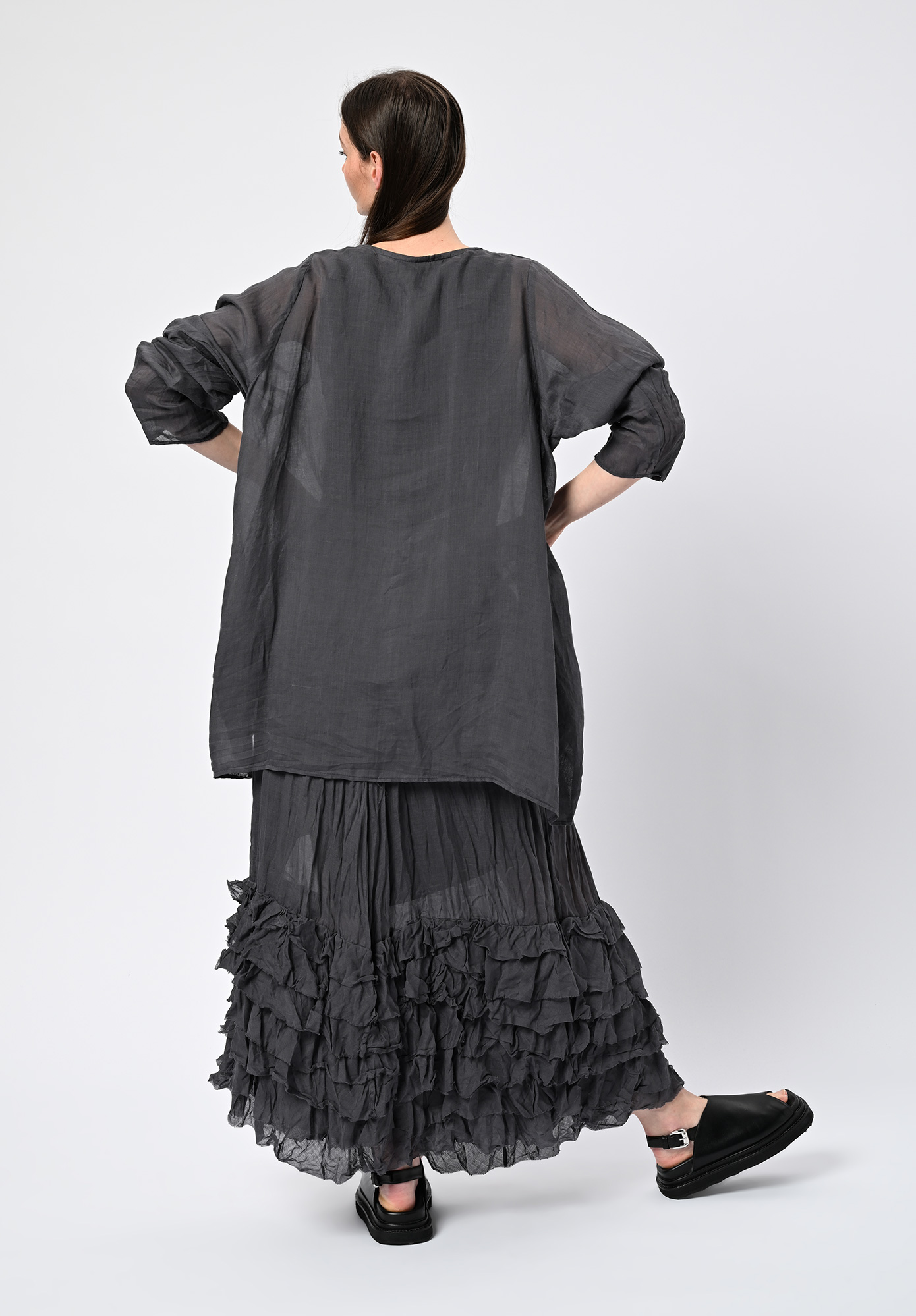 PRIVATSACHEN - WIRKSCHECK RELAXED TUINIC - MUSKAT | CHARCOAL PRIVATSACHEN - WIRKSCHECK RELAXED TUINIC - MUSKAT | CHARCOAL