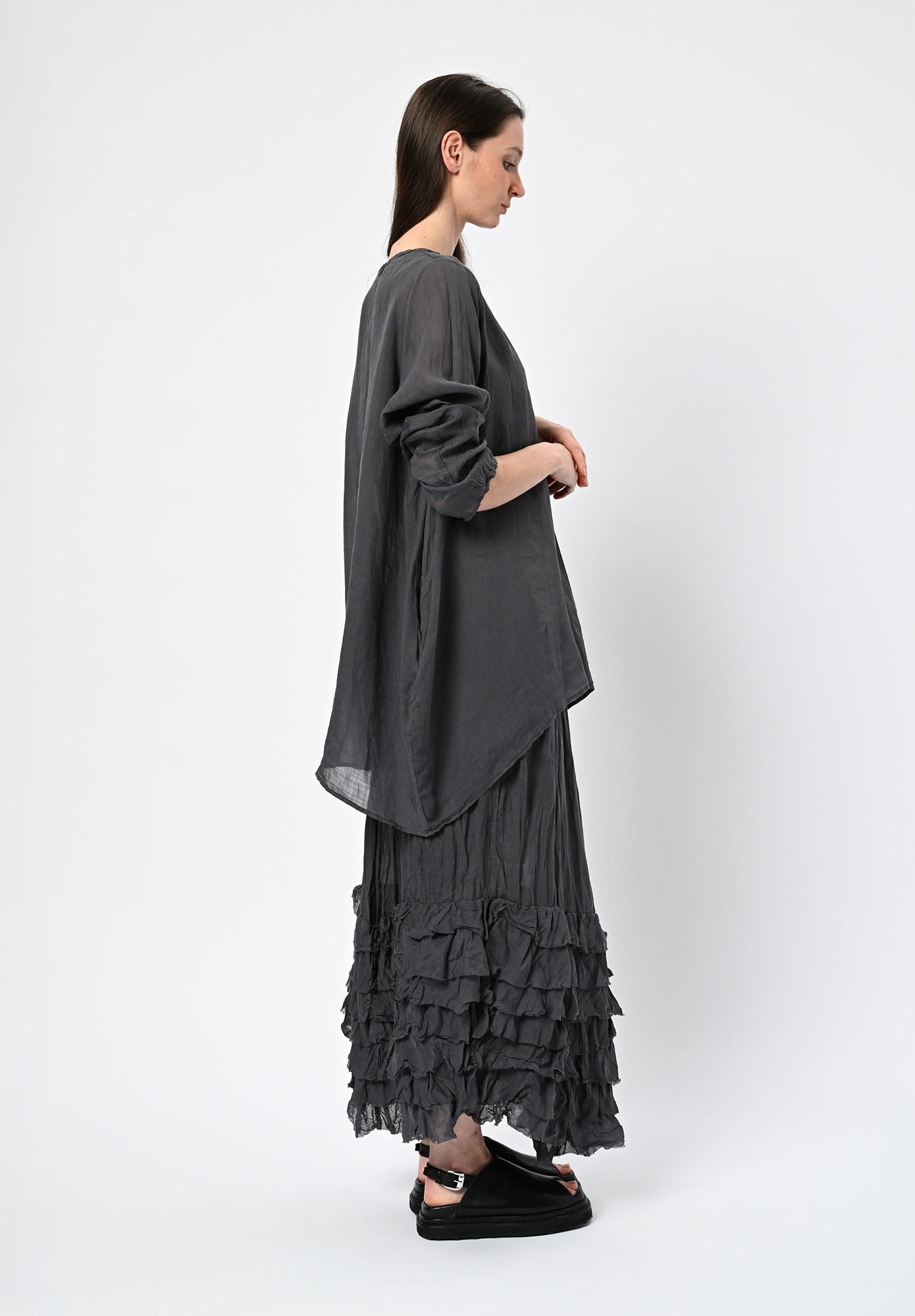 PRIVATSACHEN - WIRKSCHECK RELAXED TUINIC - MUSKAT | CHARCOAL PRIVATSACHEN - WIRKSCHECK RELAXED TUINIC - MUSKAT | CHARCOAL