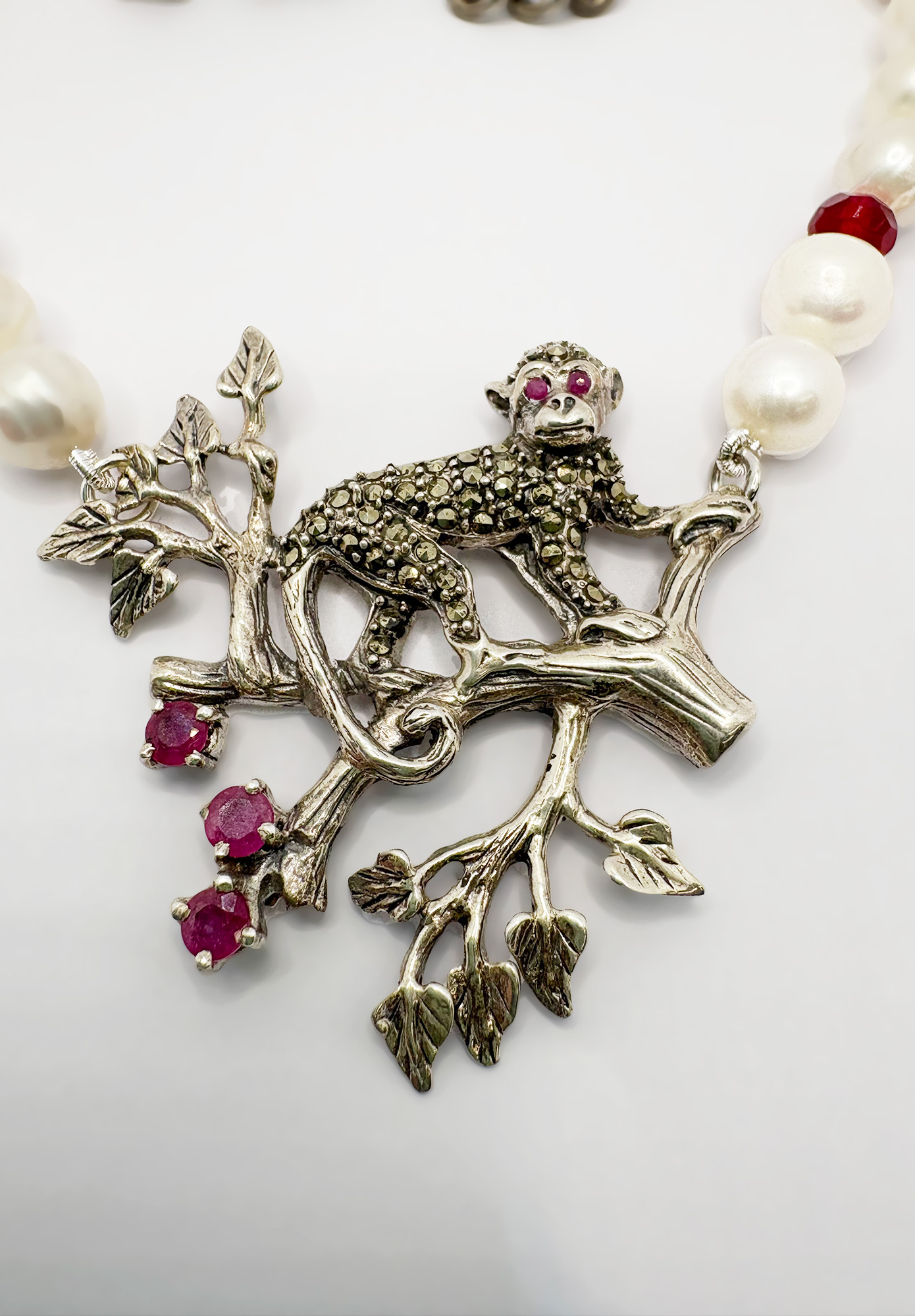 FLEW DESIGNS - HIDDEN RUBY NECKLACE - SILVER