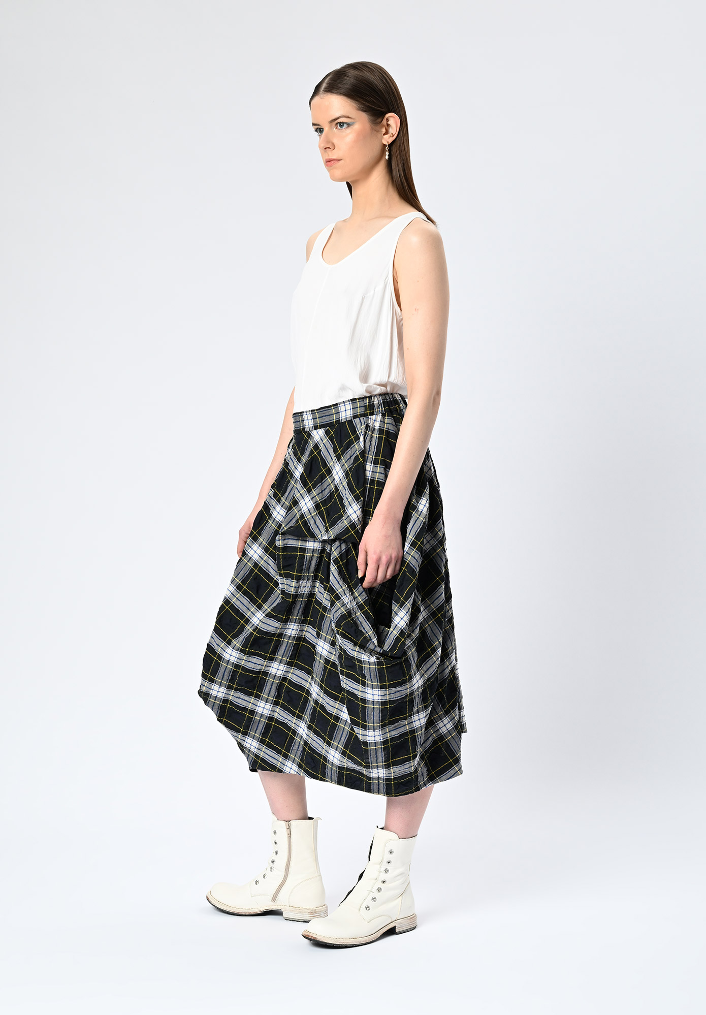 MM SÖHN - STREETSCAPE SKIRT - INK CHECK MULTI MM SÖHN - STREETSCAPE SKIRT - INK CHECK MULTI