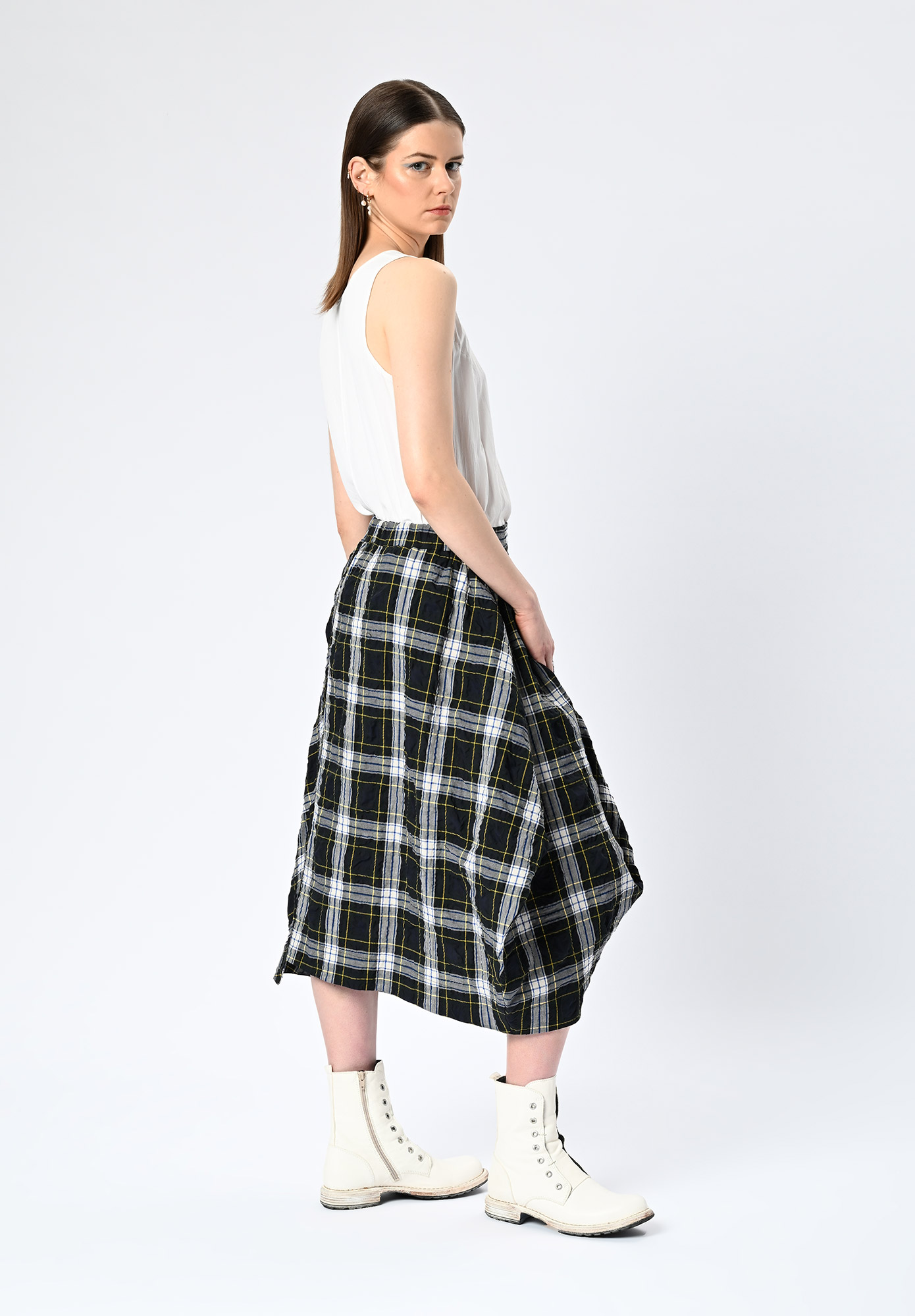 MM SÖHN - STREETSCAPE SKIRT - INK CHECK MULTI MM SÖHN - STREETSCAPE SKIRT - INK CHECK MULTI