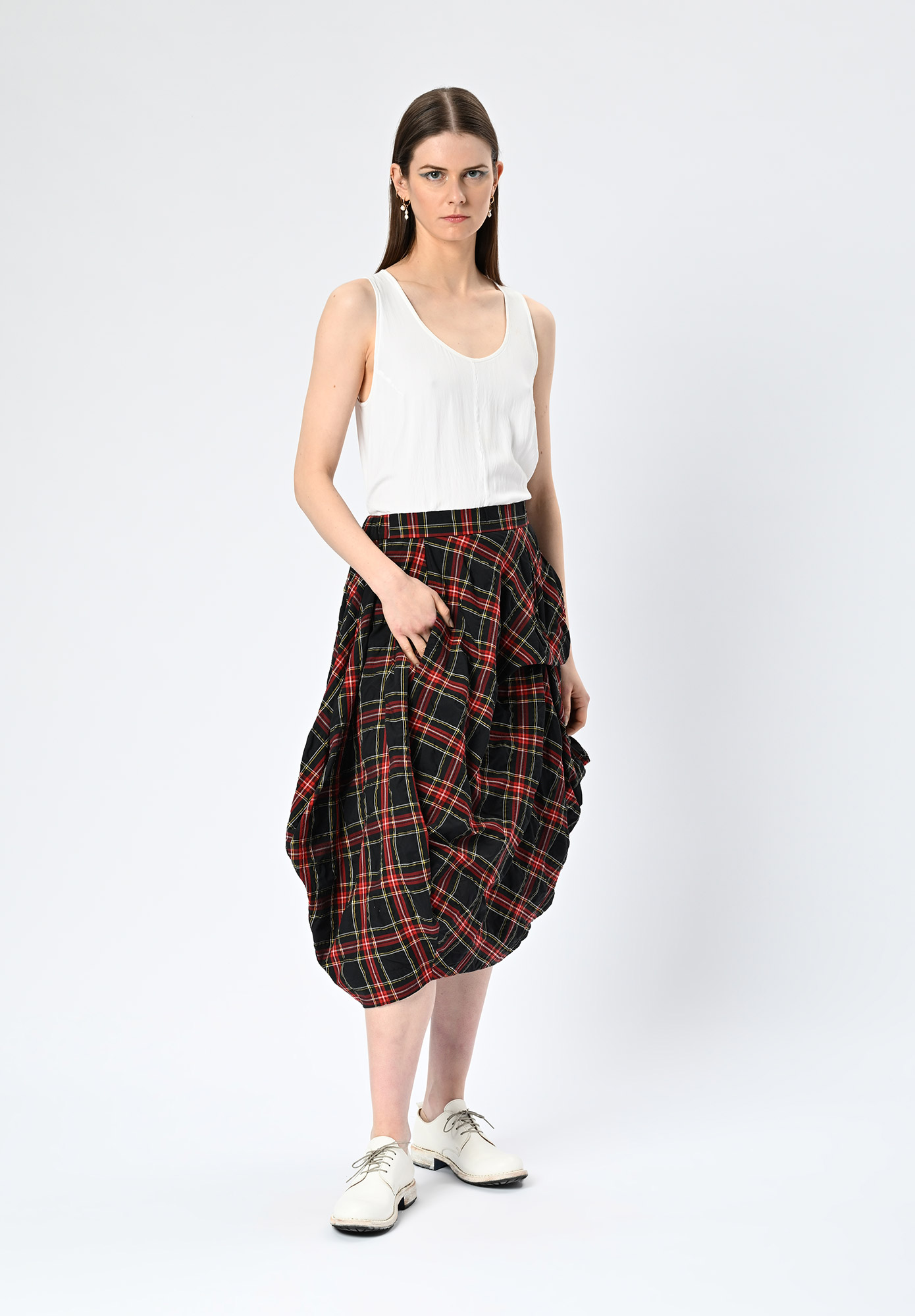 MM SÖHN - STREETSCAPE SKIRT - RED CHECK MULTI
