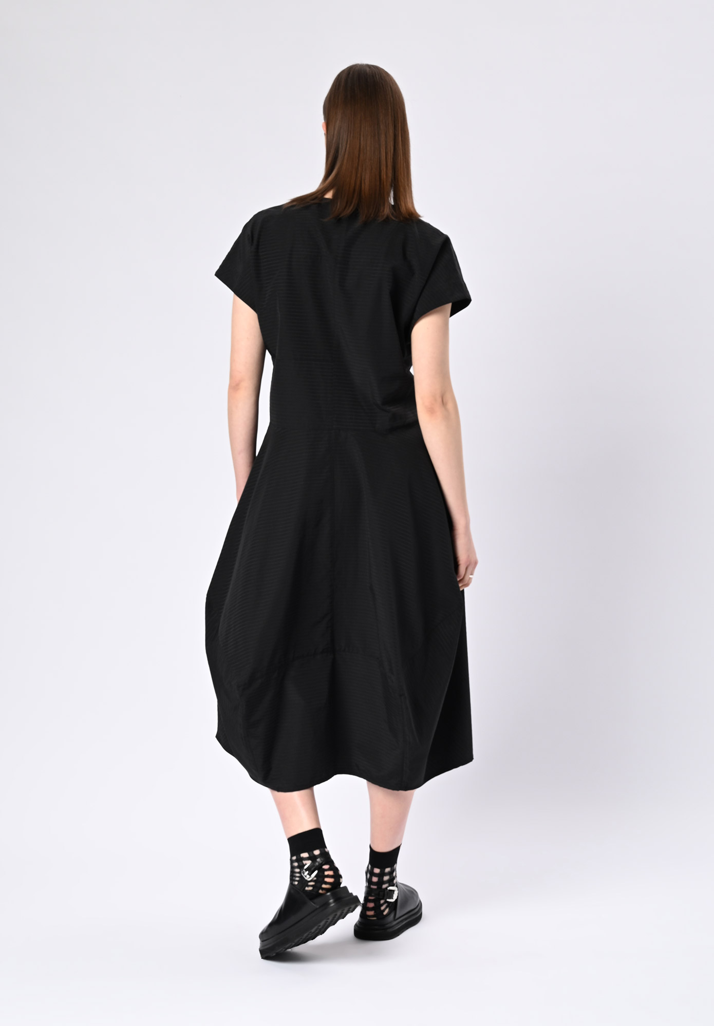 MM SÖHN - METROPOLIS DRESS - BLACK OTTOMAN SELF STRIPE MM SÖHN - METROPOLIS DRESS - BLACK OTTOMAN SELF STRIPE