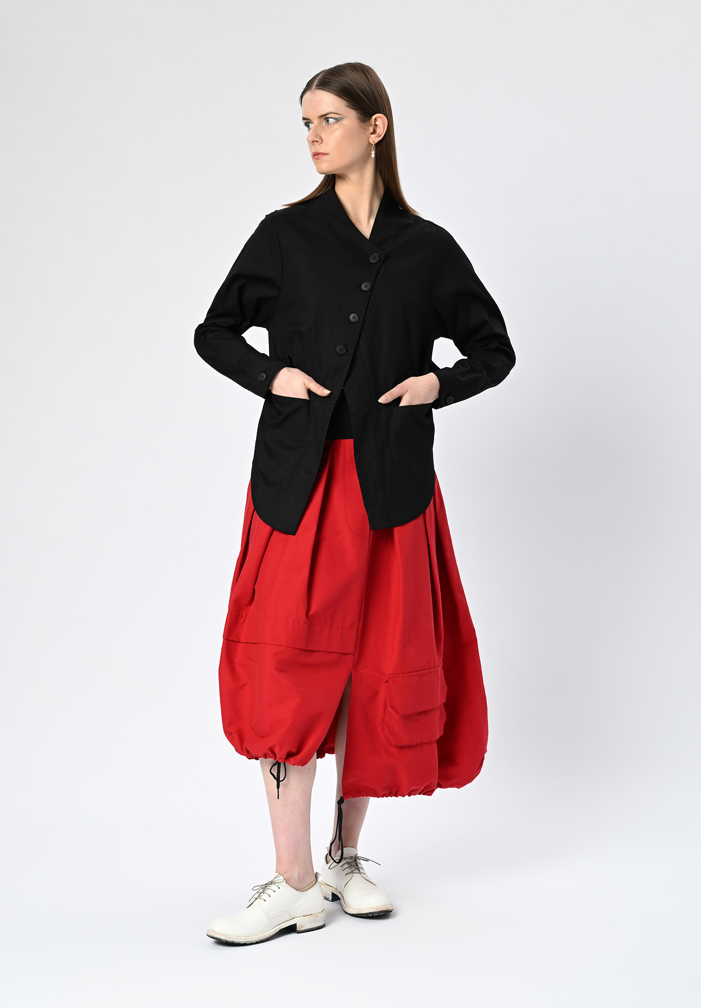 MM SÖHN - DISTRICT PEPLUM JACKET - BLACK