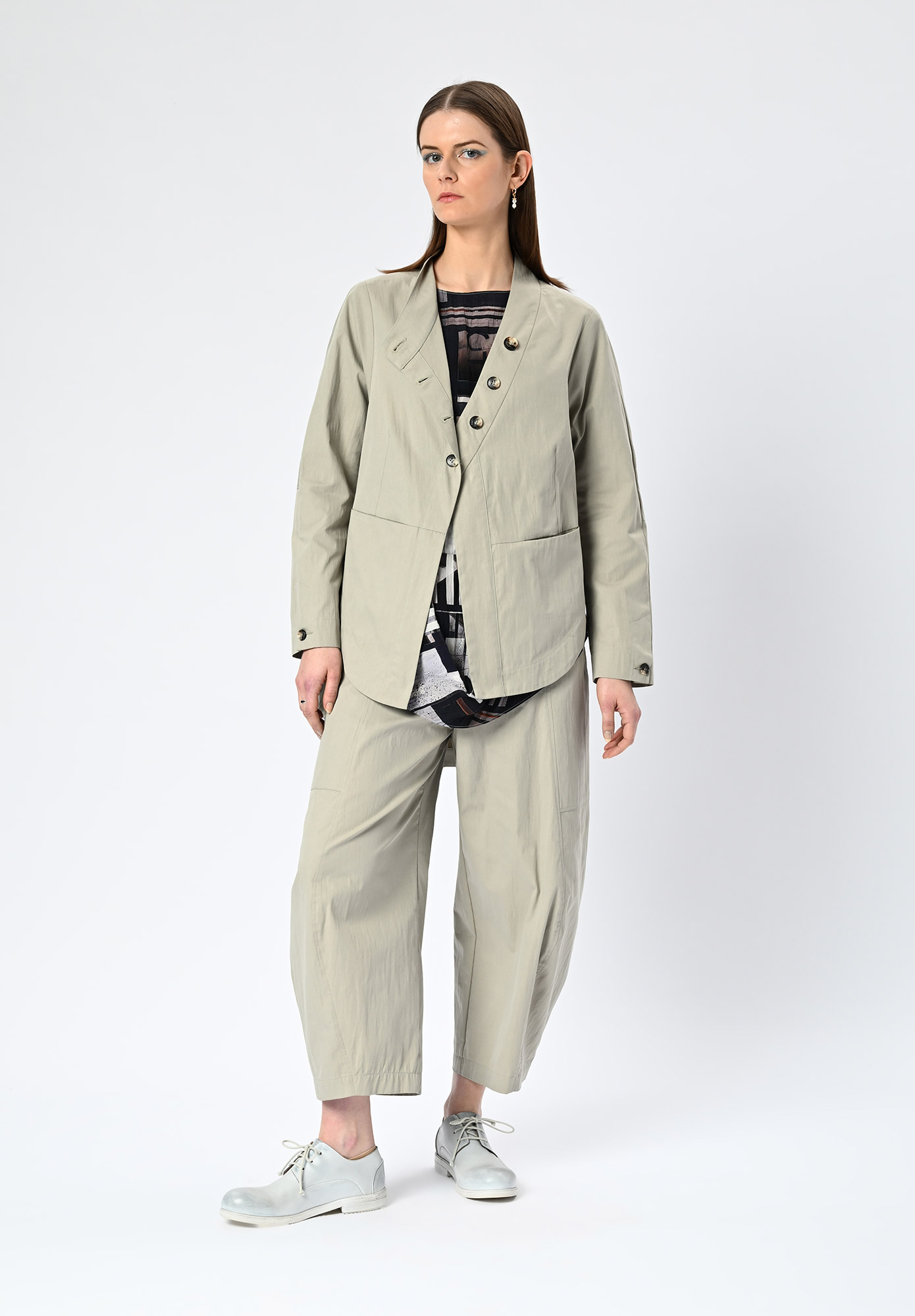 MM SÖHN - DISTRICT PEPLUM JACKET - OYSTER