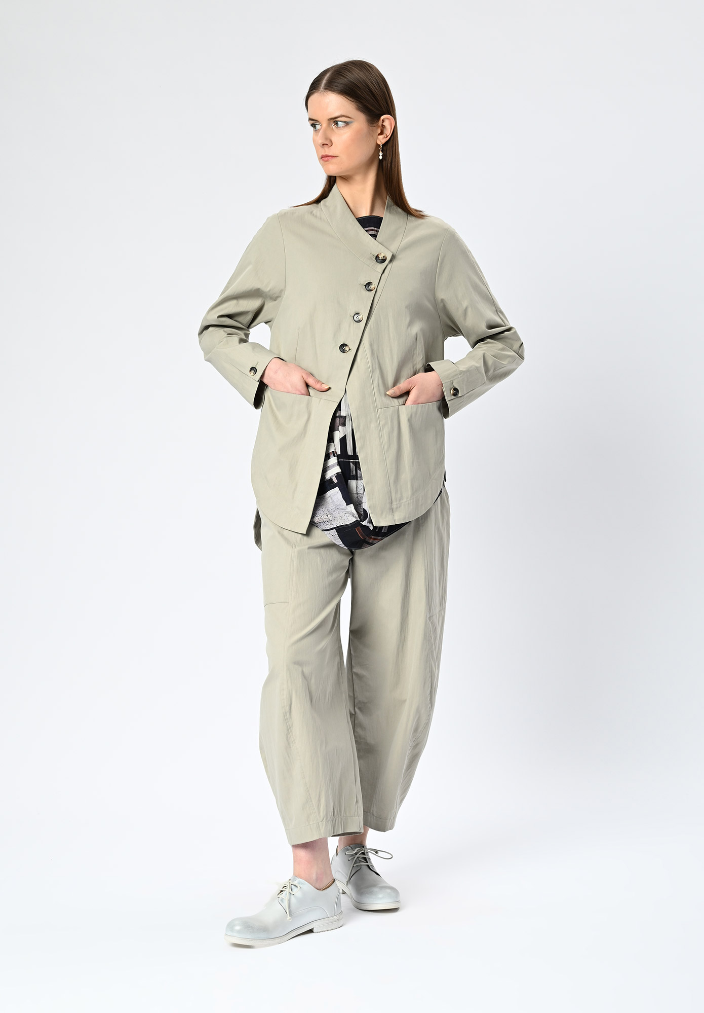 MM SÖHN - DISTRICT PEPLUM JACKET - OYSTER MM SÖHN - DISTRICT PEPLUM JACKET - OYSTER