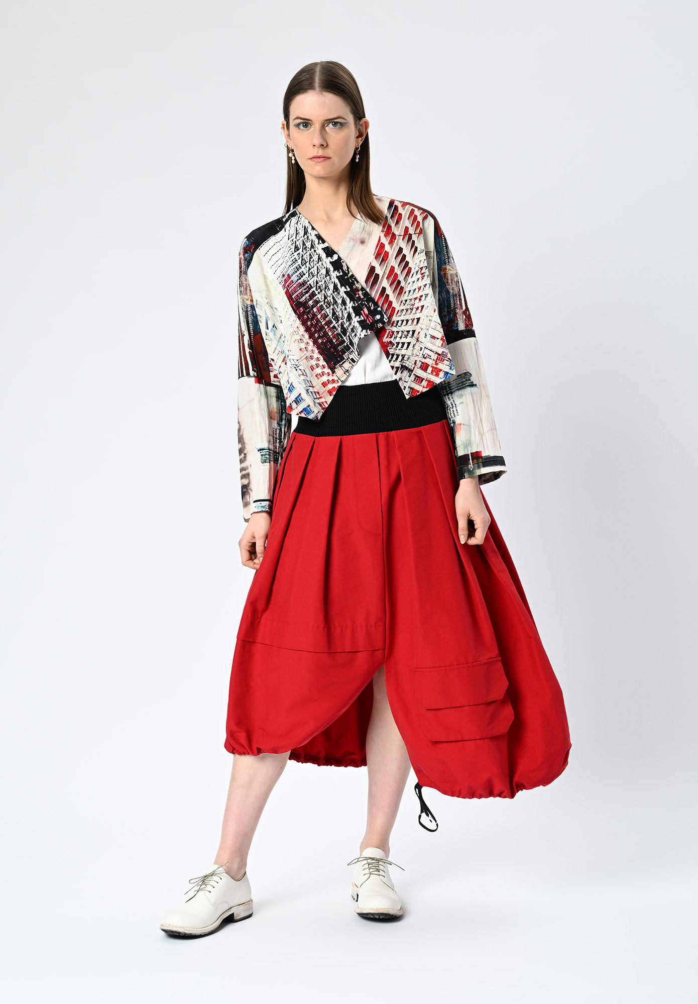 MM SÖHN - CITY LIFE CROPPED SHRUG - URBANESQUE PRINT